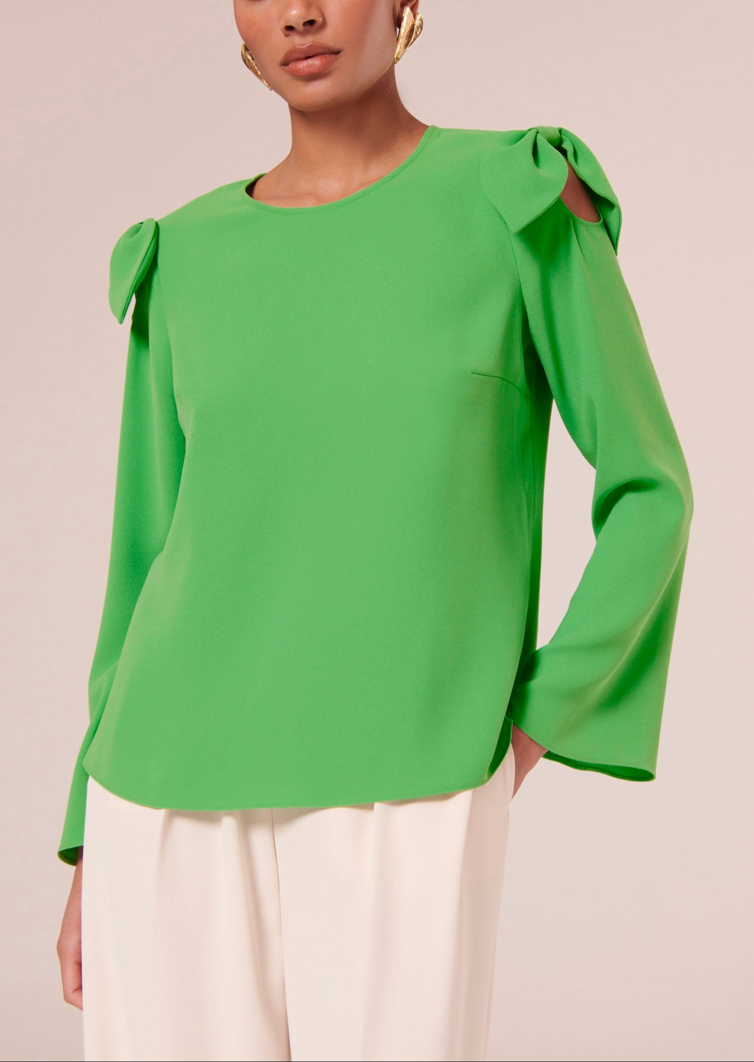 Top Tournesol vert en crêpe Faume - seconde main