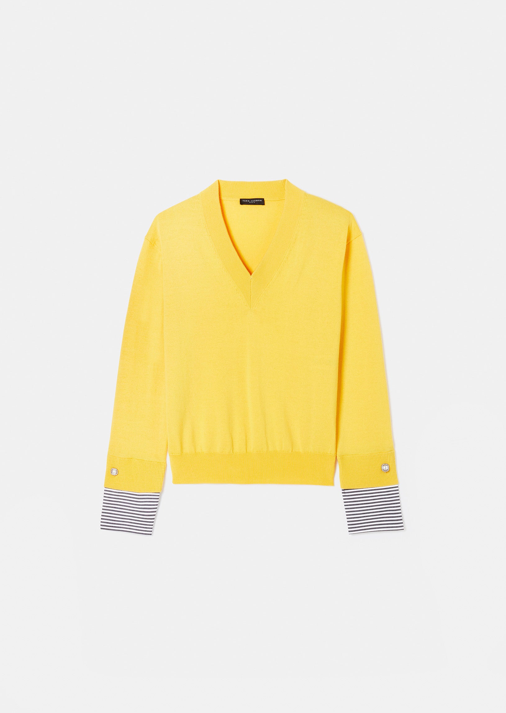 Pull Primrose jaune en coton et laine merinos extrafine Faume - seconde main