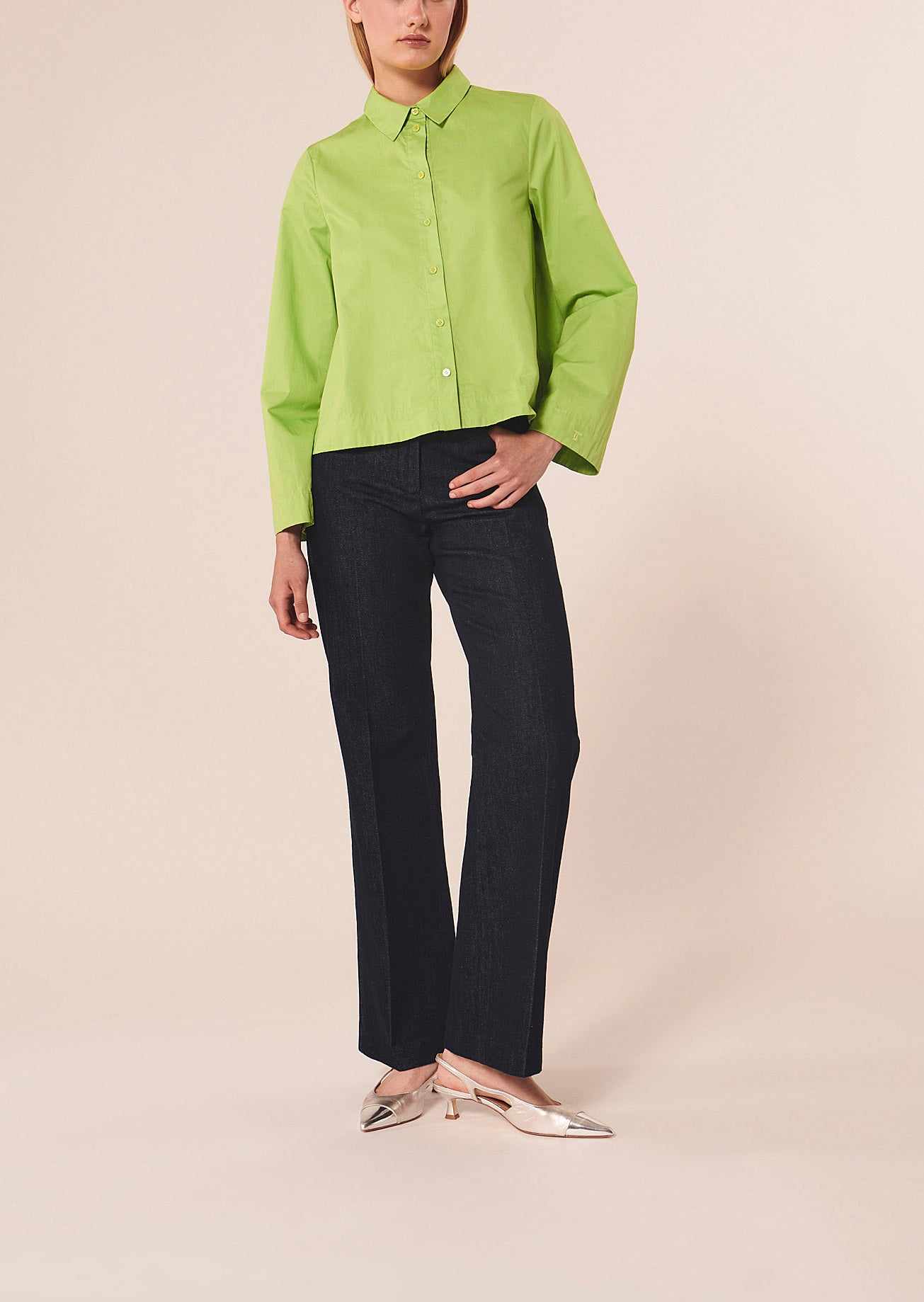 Chemise Callie verte en popeline Faume - seconde main