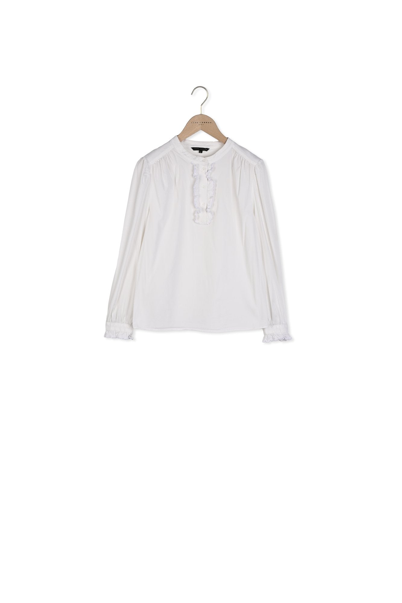 Chemisier blanc en coton à volants Faume - seconde main