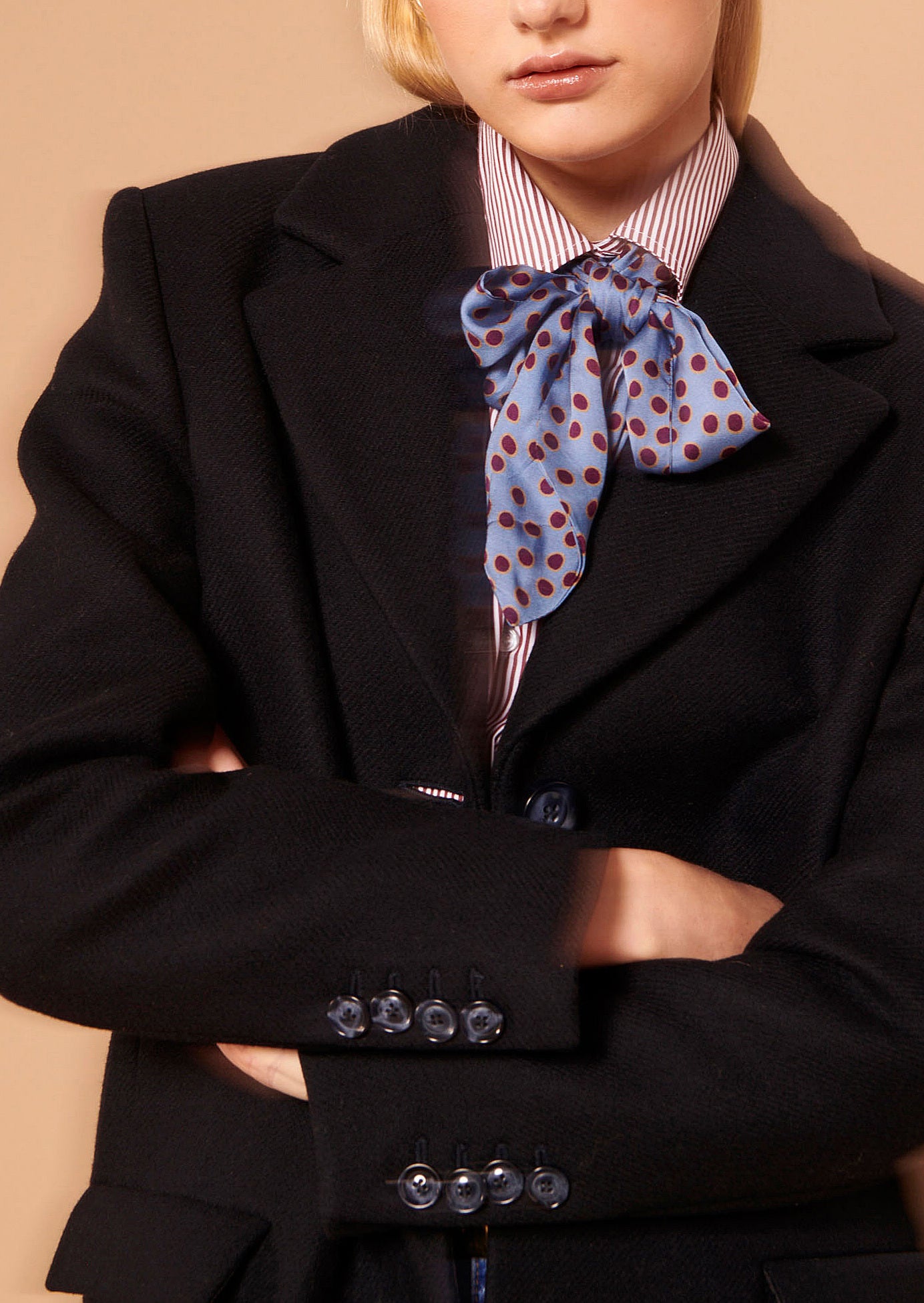 Manteau Mattie bleu nuit en drap caban Faume - seconde main