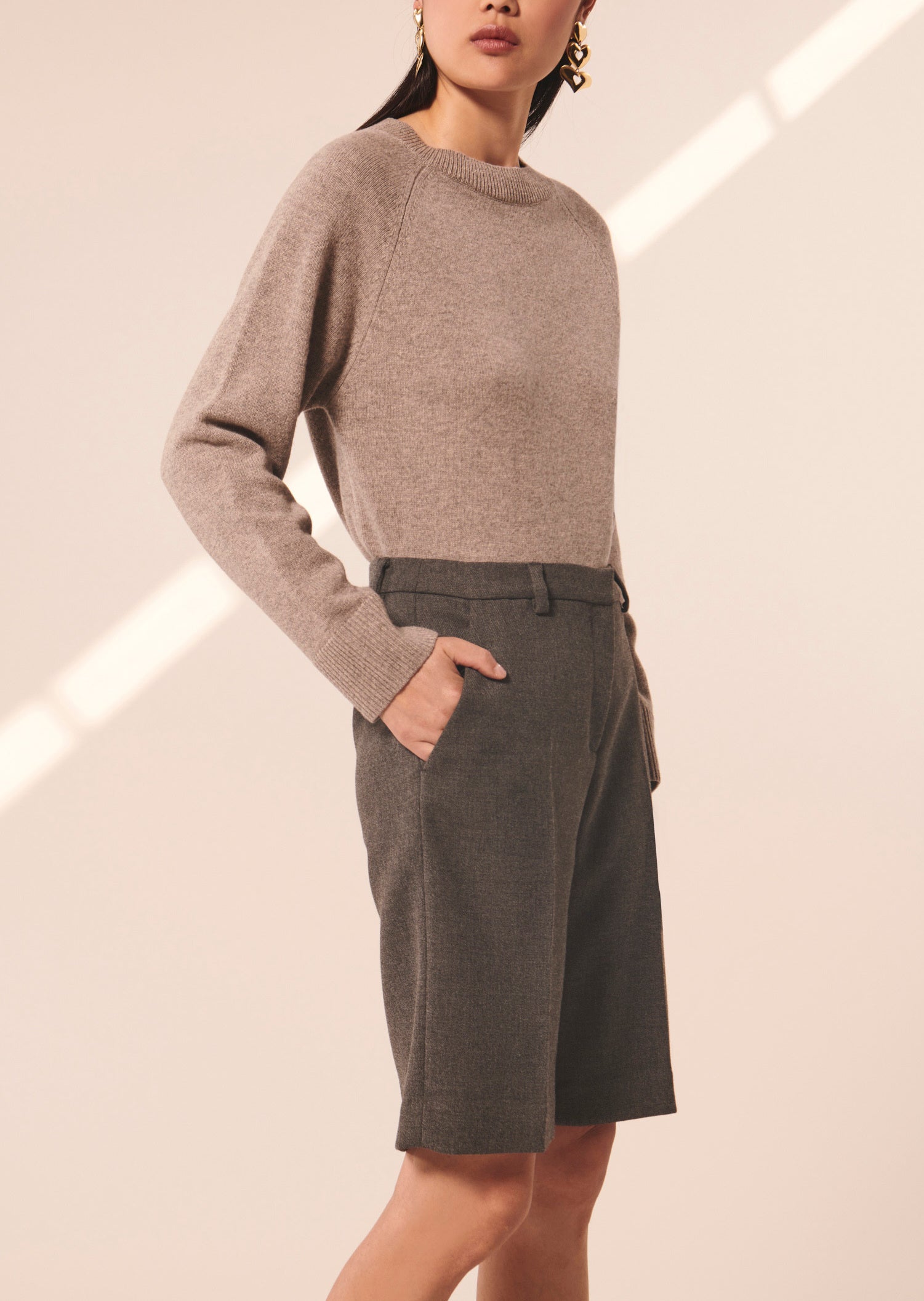 Short Safia gris en toile tailleur Faume - seconde main