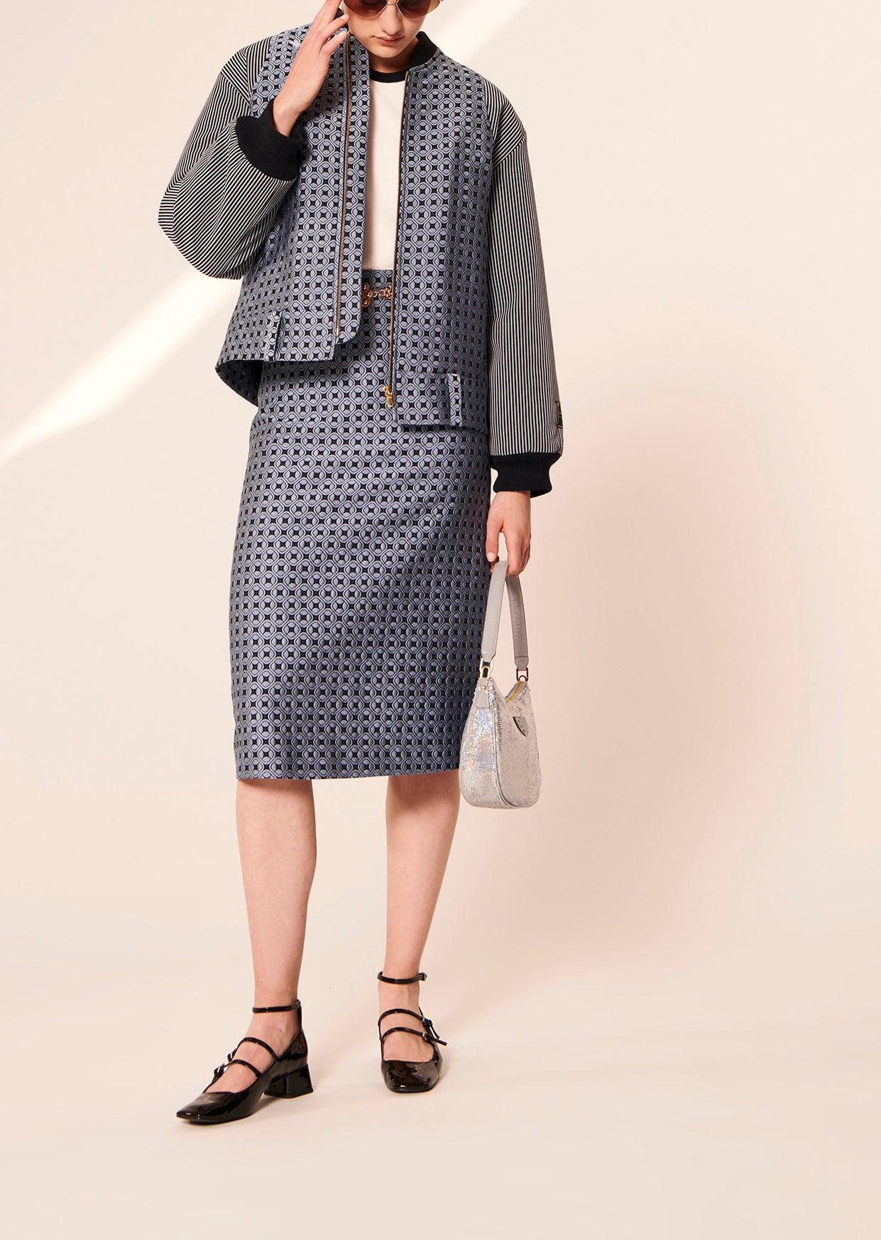 Veste Valeska bleue en jacquard Faume - seconde main