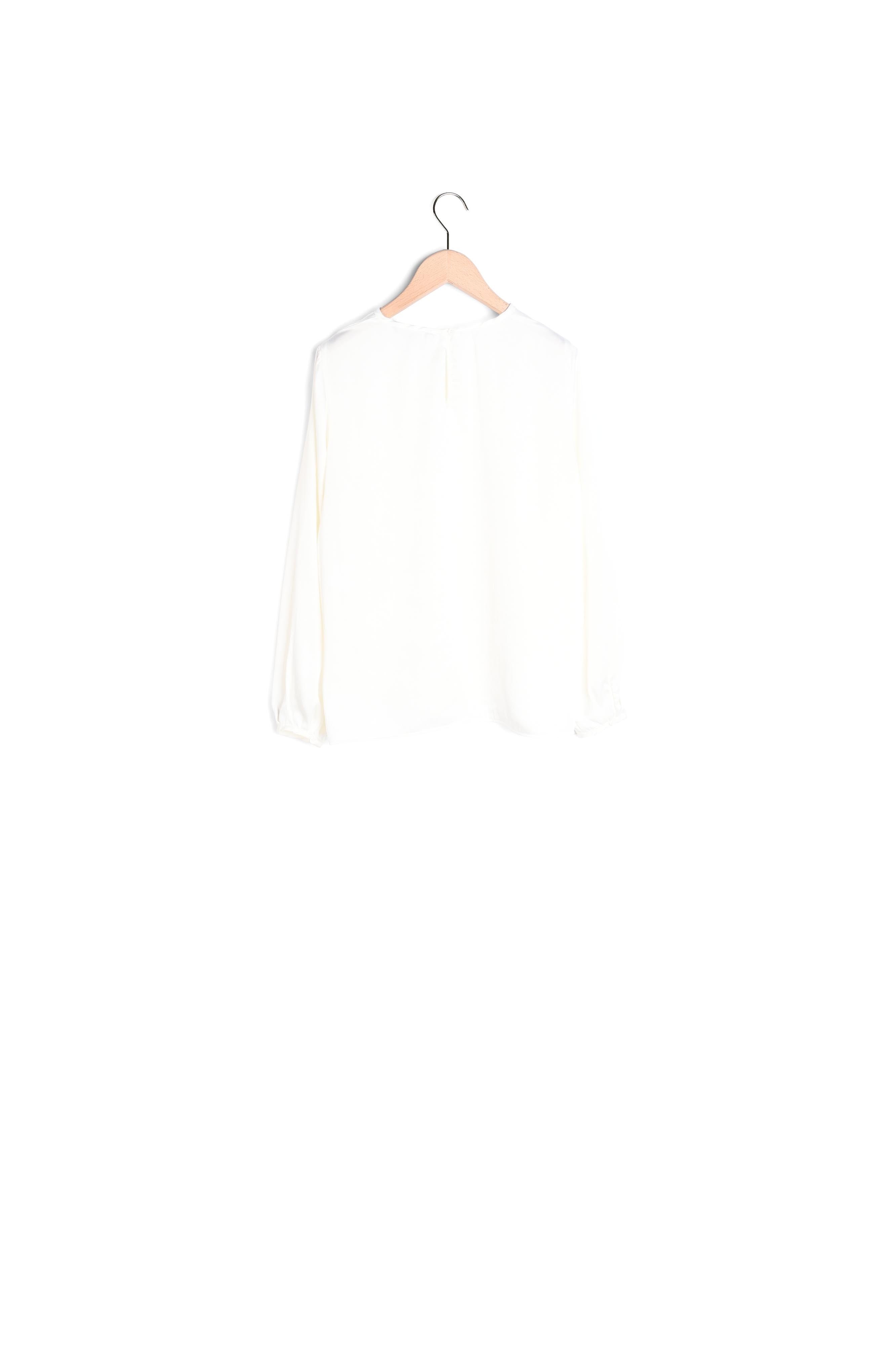 Top Terra à manches longues en crinkle satin écru Faume - seconde main