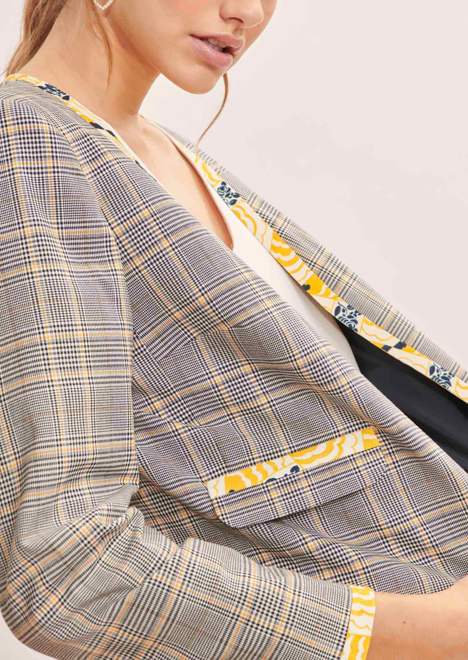 Veste Valoma noire en tartan Faume - seconde main