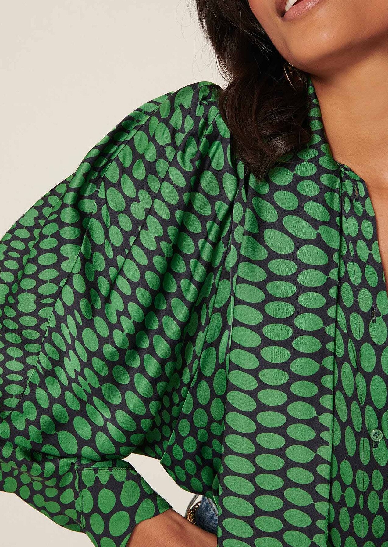 Chemise Candy verte imprimé pois Faume - seconde main