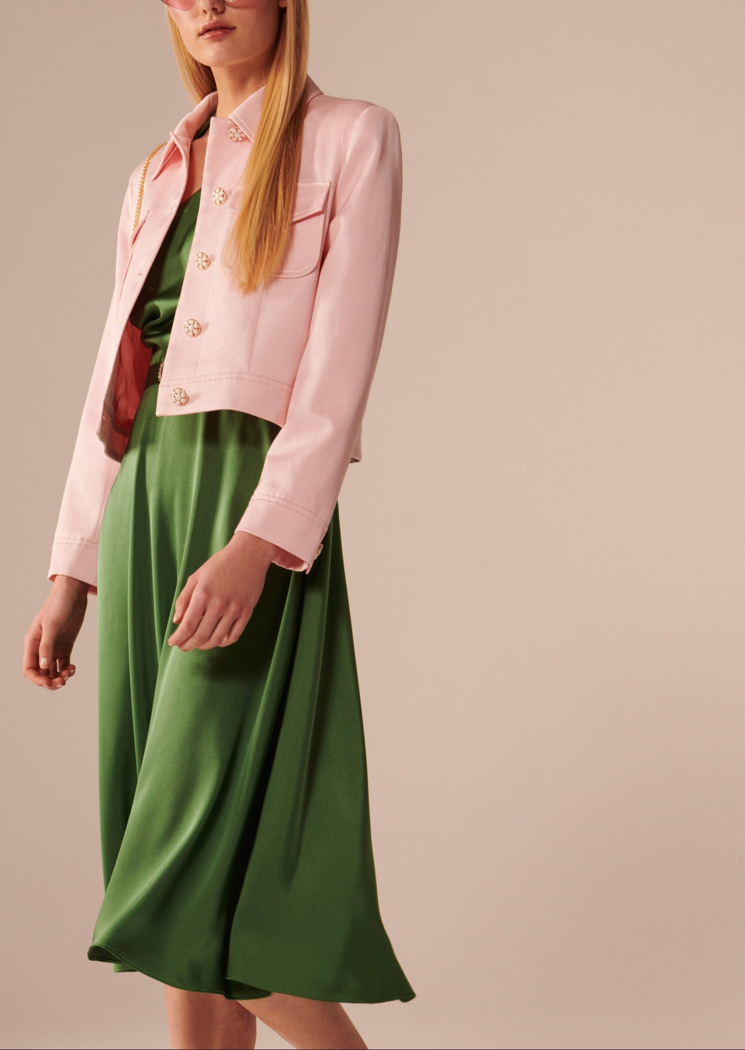 Robe Reality verte en satin Faume - seconde main