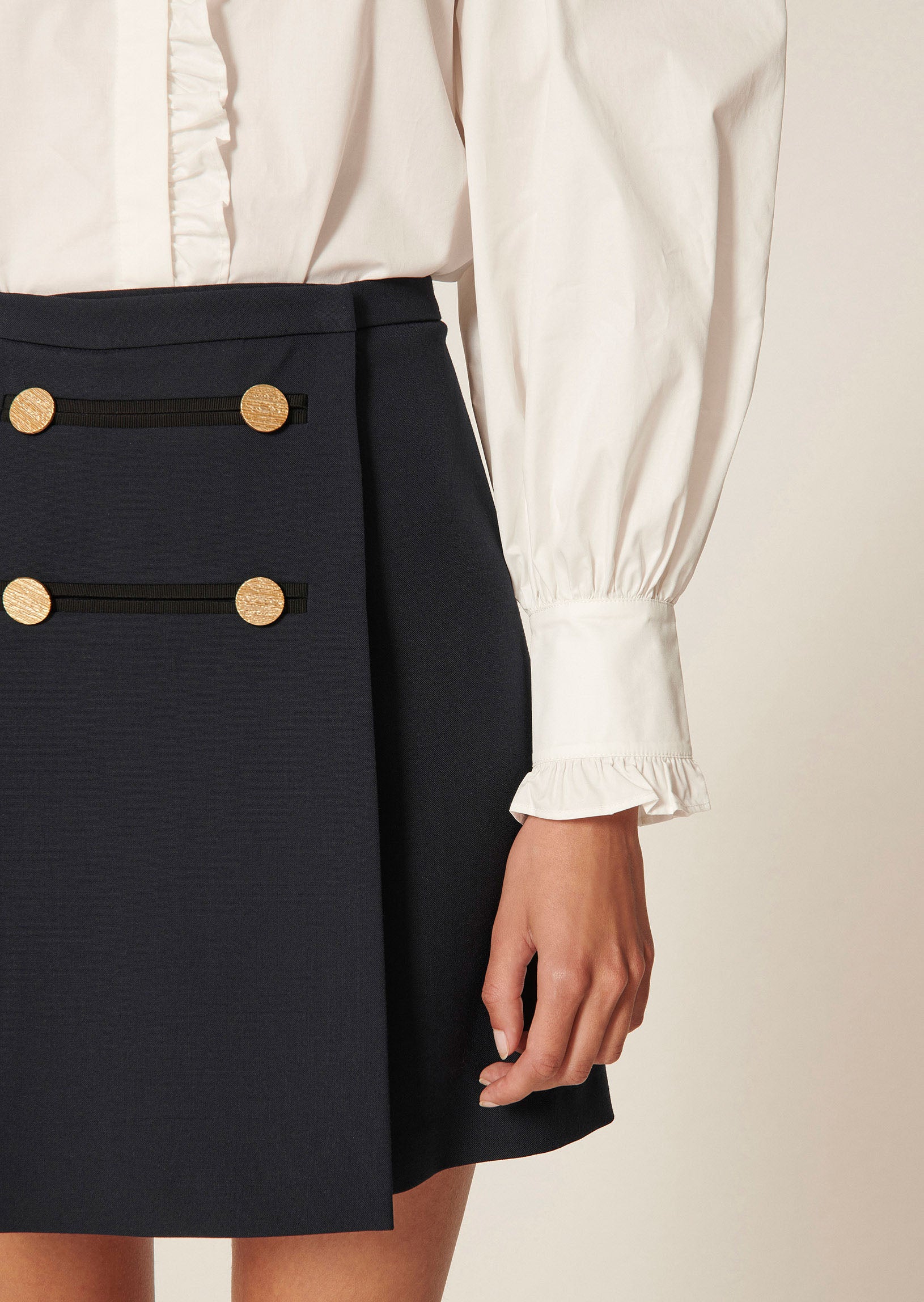 Jupe Jasna bleu nuit en toile tailleur Faume - seconde main