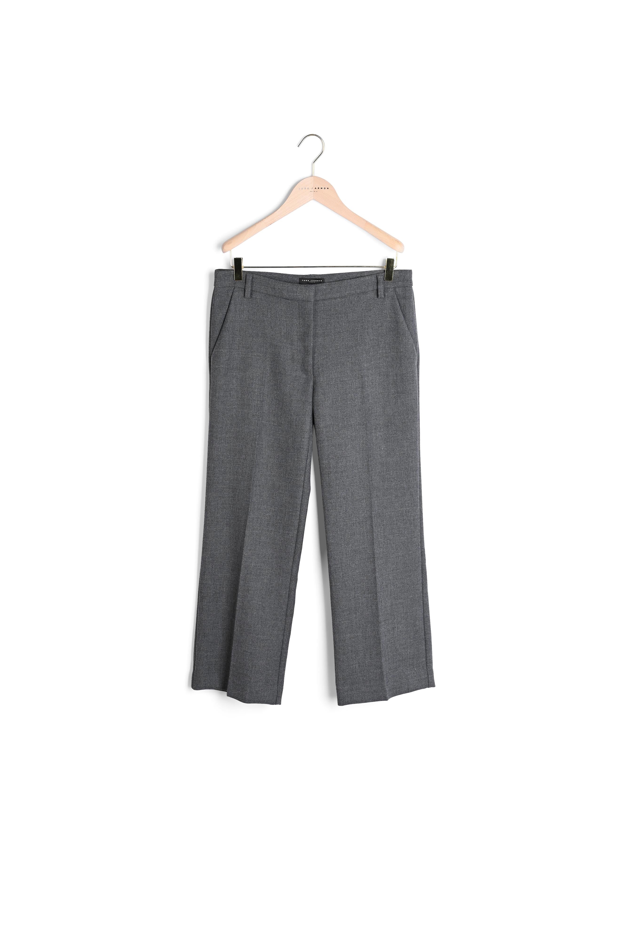 Pantalon Pampille gris en laine tailleur Faume - seconde main