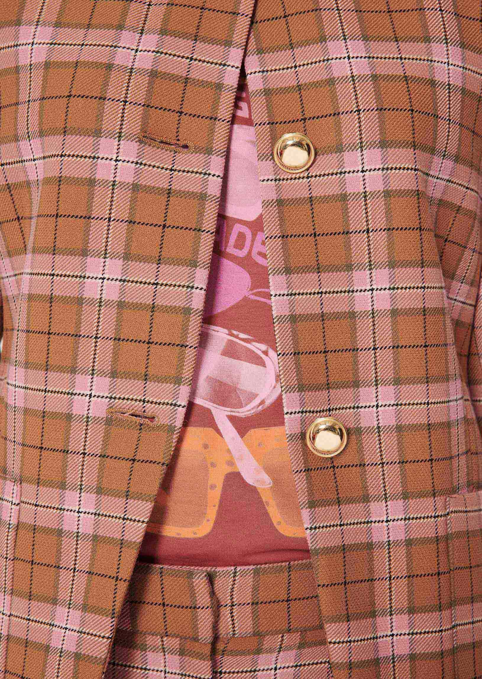 Veste Vericka rose en tartan Faume - seconde main