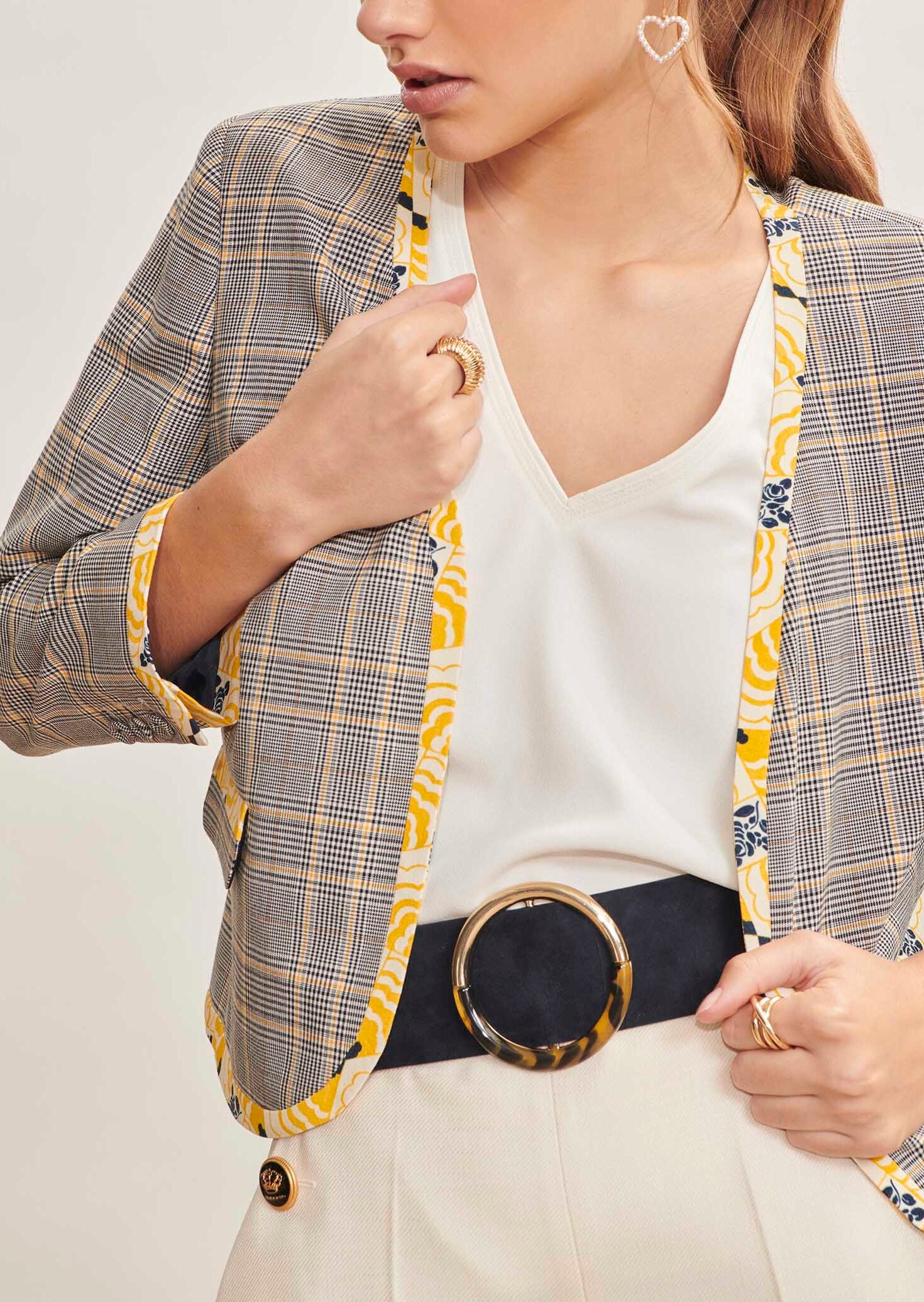 Veste Valoma noire en tartan Faume - seconde main