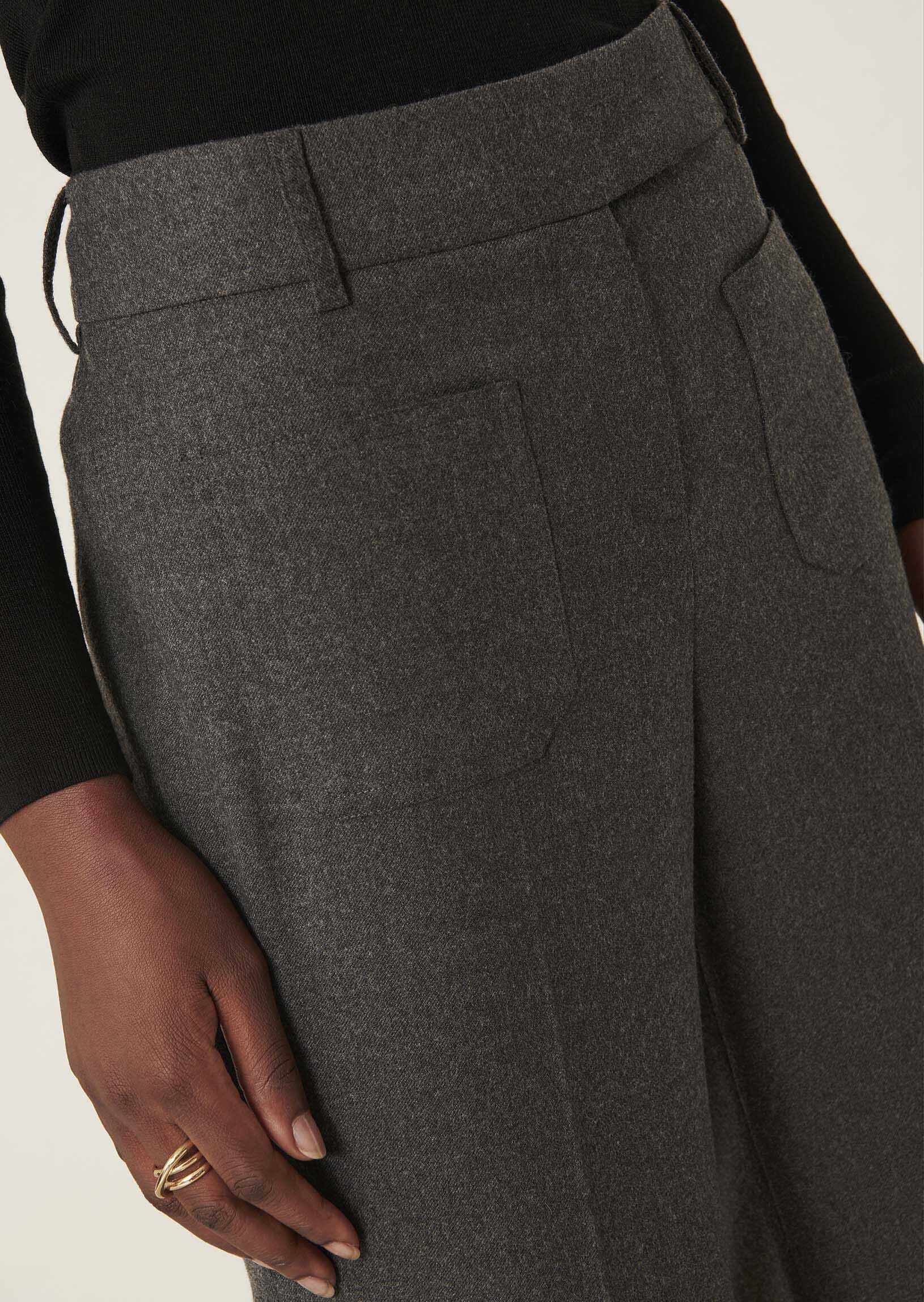 Pantalon Paulino gris foncé en flanelle Faume - seconde main