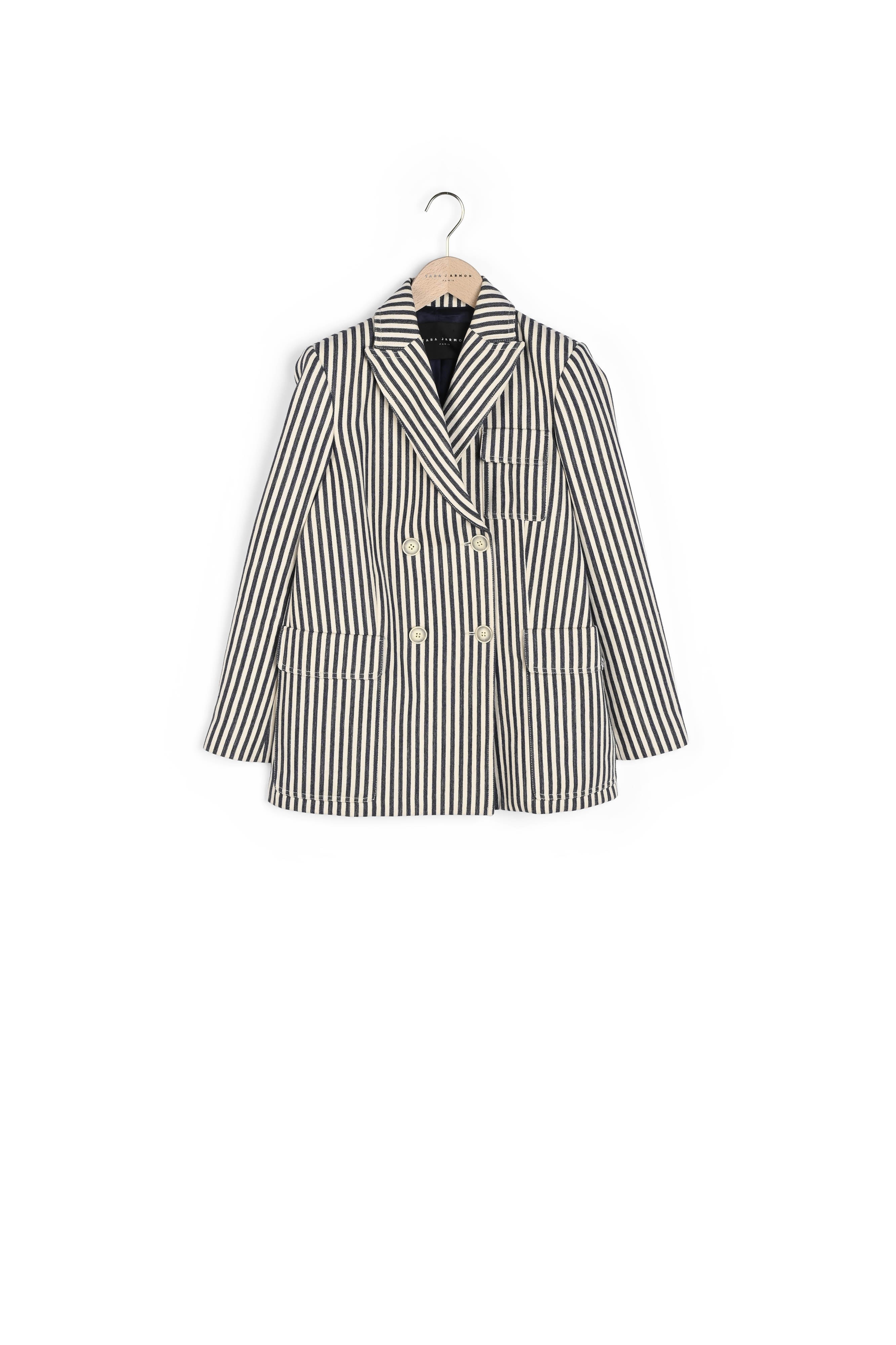 Veste Milo écrue rayée en coton Faume - seconde main