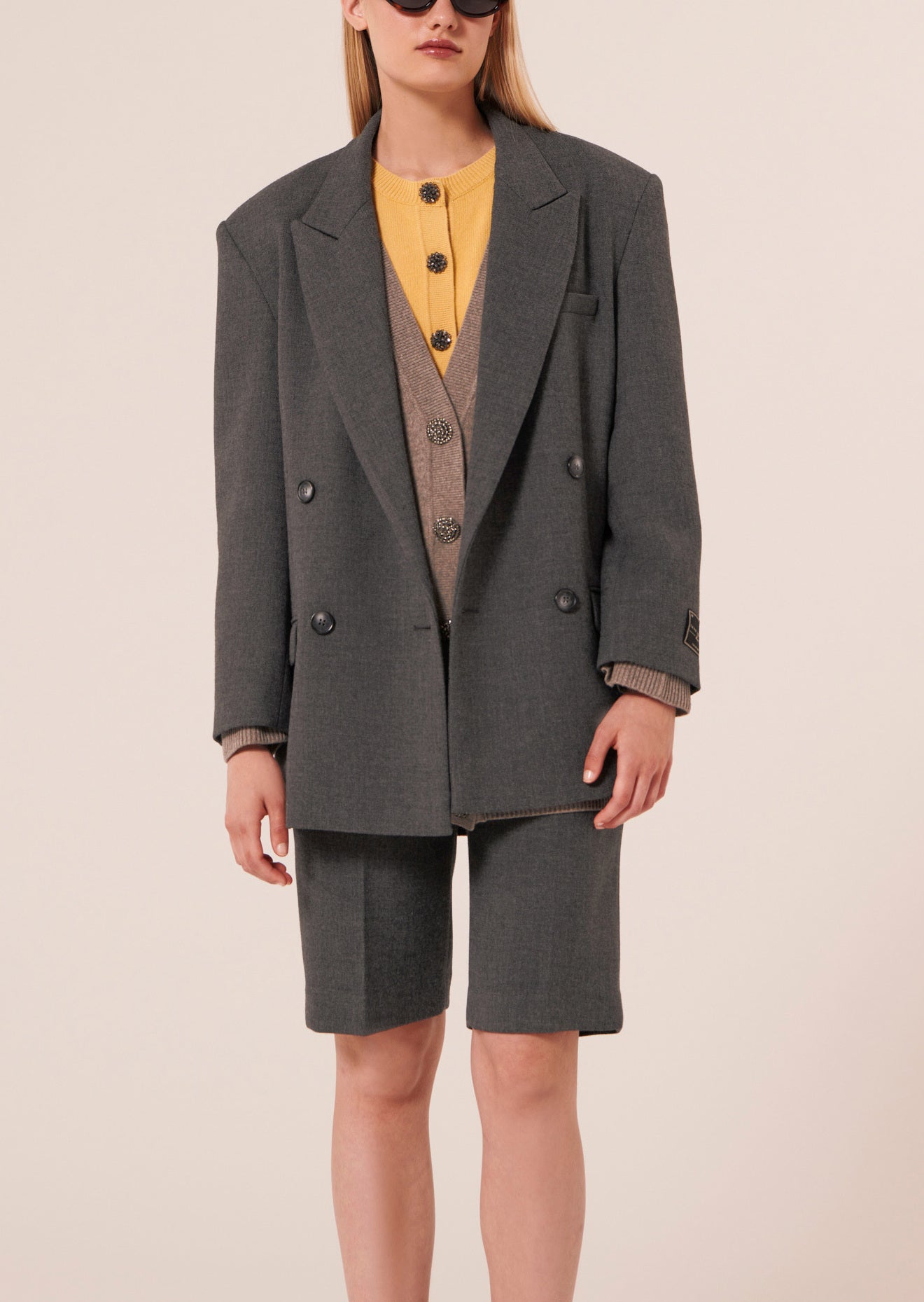 Veste Vlad grise en toile tailleur Faume - seconde main