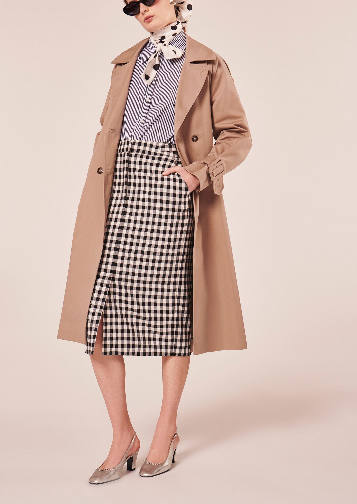 Jupe Justina noire en vichy Faume - seconde main