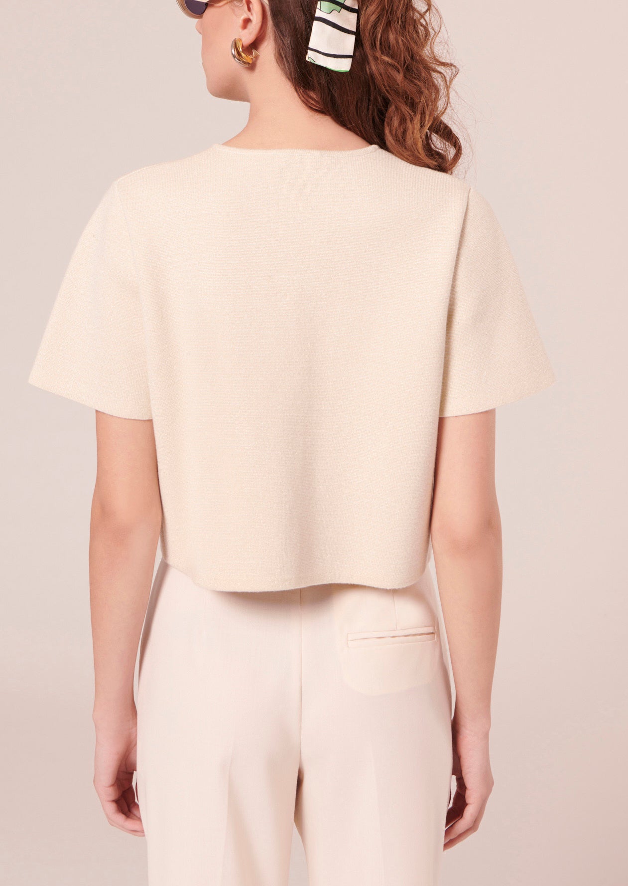 Gilet Glitter doré en maille compacte et lurex Faume - seconde main