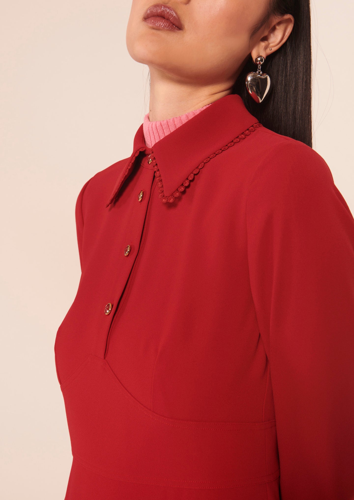 Robe Rielle rouge en crêpe Faume - seconde main