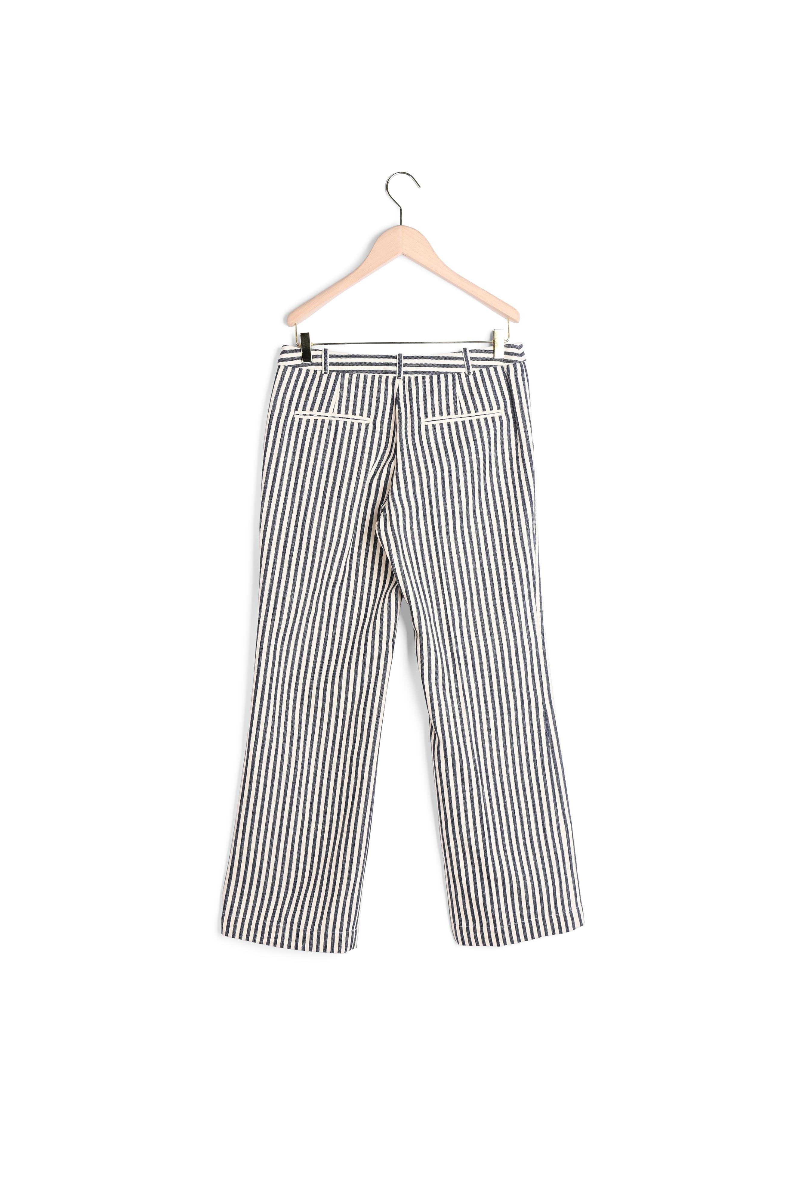 Pantalon Patti écru rayé en coton Faume - seconde main