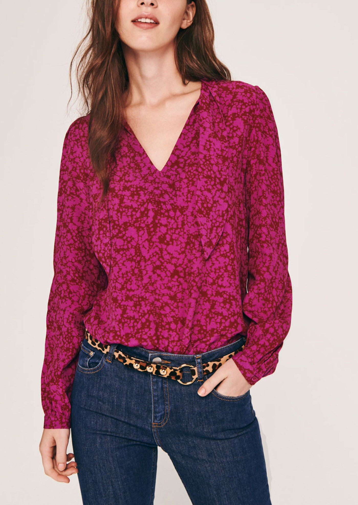 Top rose imprimé coton Faume - seconde main