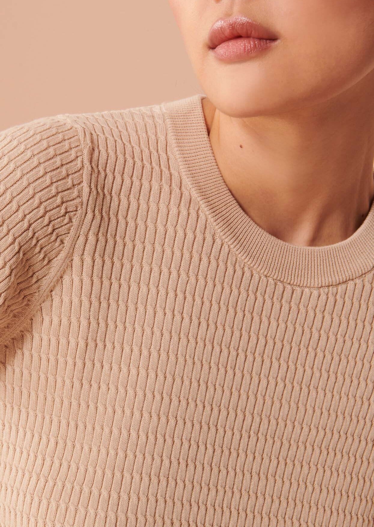 Pull Pierrina beige en coton extrafin Faume - seconde main