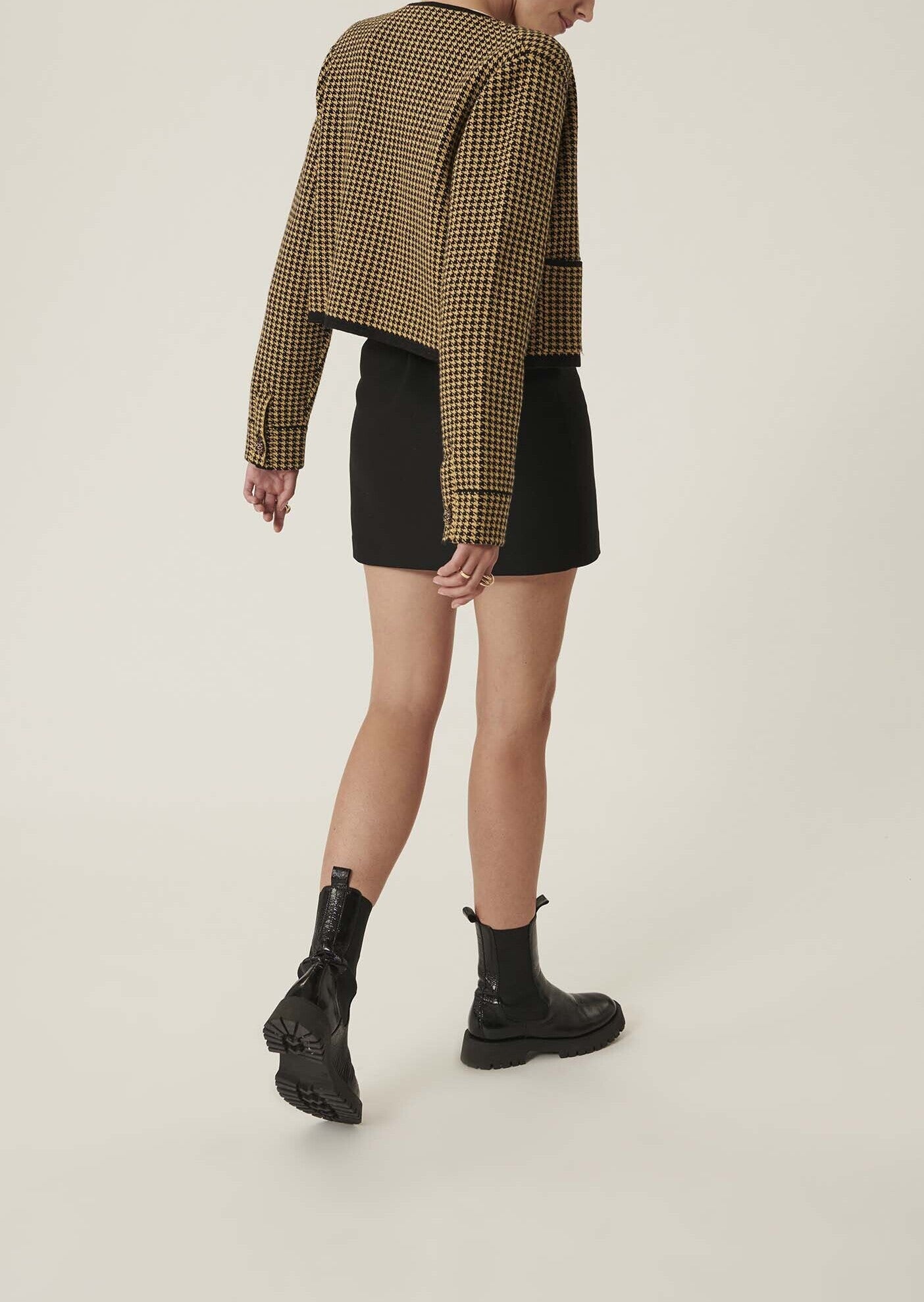 Gilet Guest motif pied de coq noir et doré Faume - seconde main