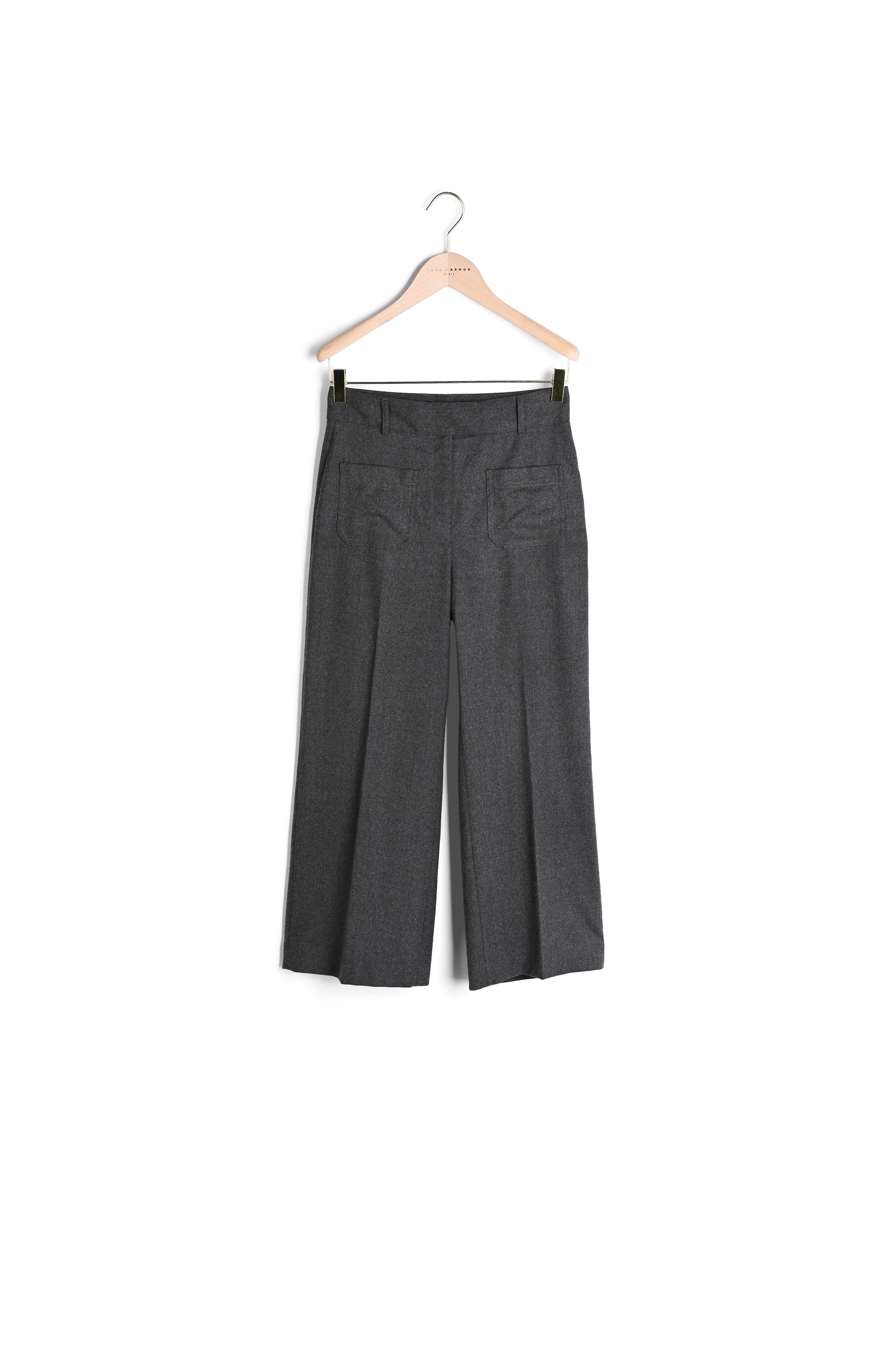 Pantalon Paulino gris foncé en flanelle Faume - seconde main