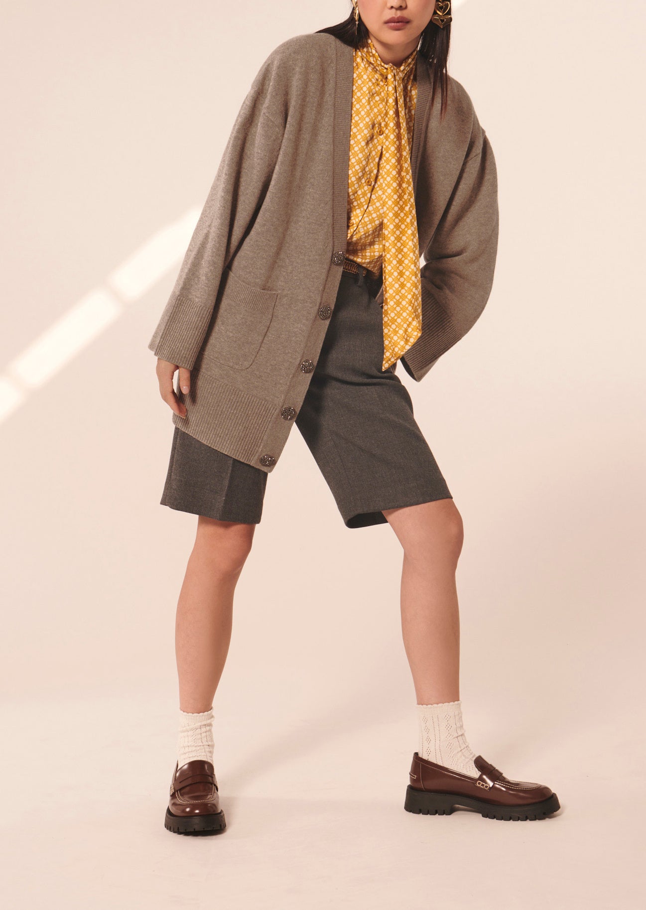 Gilet Ginger beige en laine merinos et alpaga Faume - seconde main