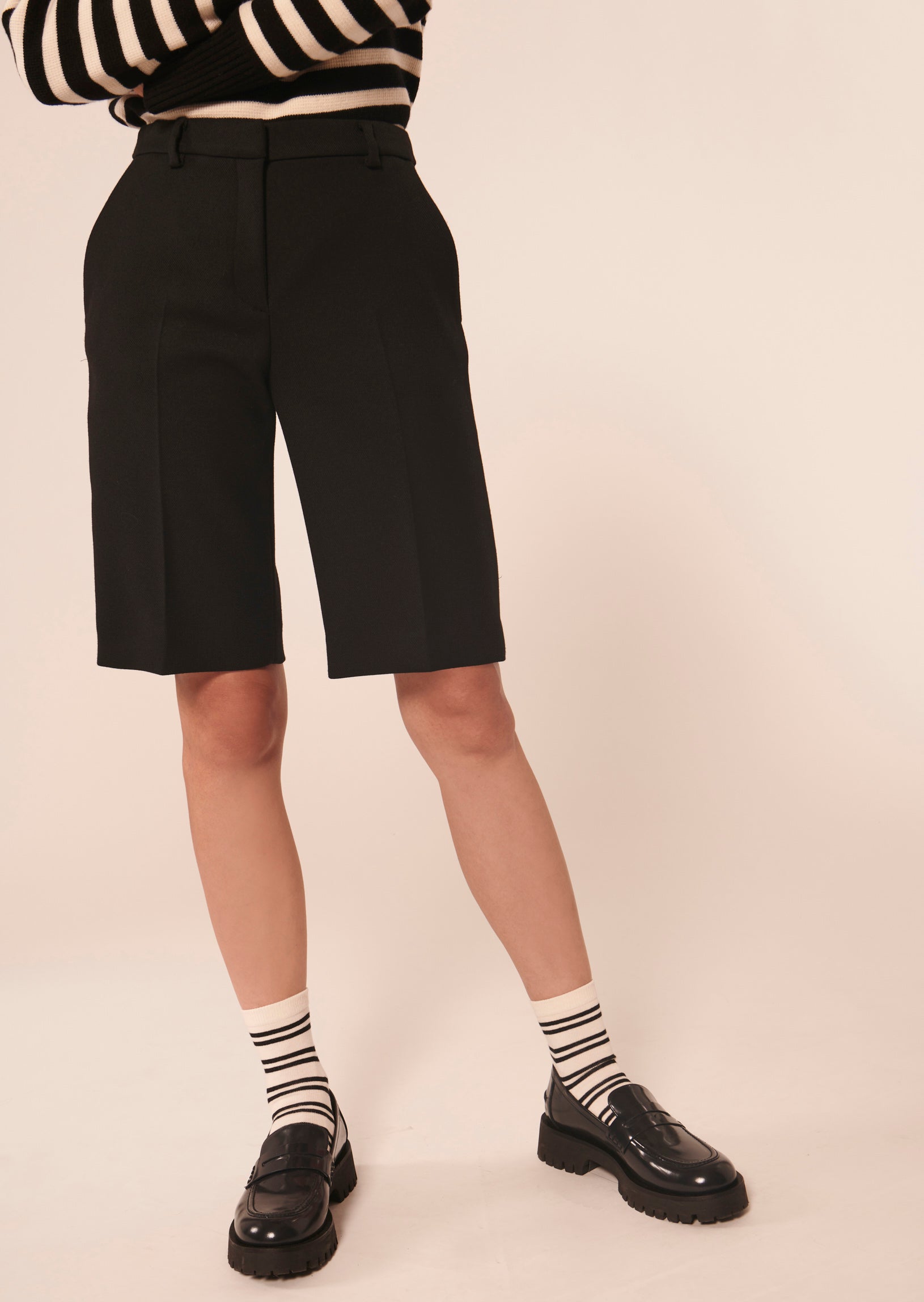 Short Safia noir en toile Faume - seconde main