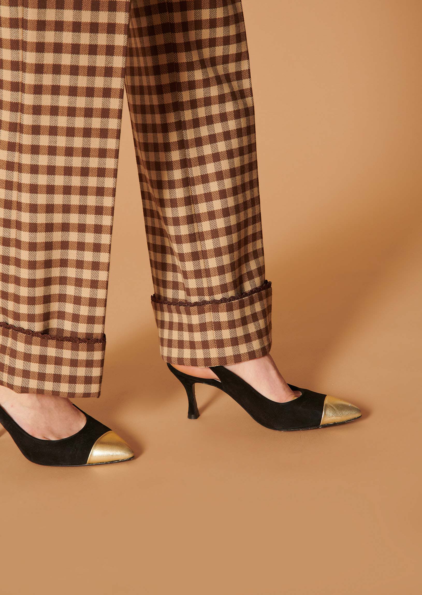 Pantalon Phil beige à carreaux Faume - seconde main