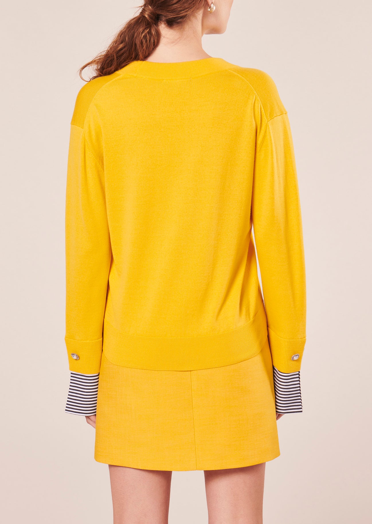 Pull Primrose jaune en coton et laine merinos extrafine Faume - seconde main