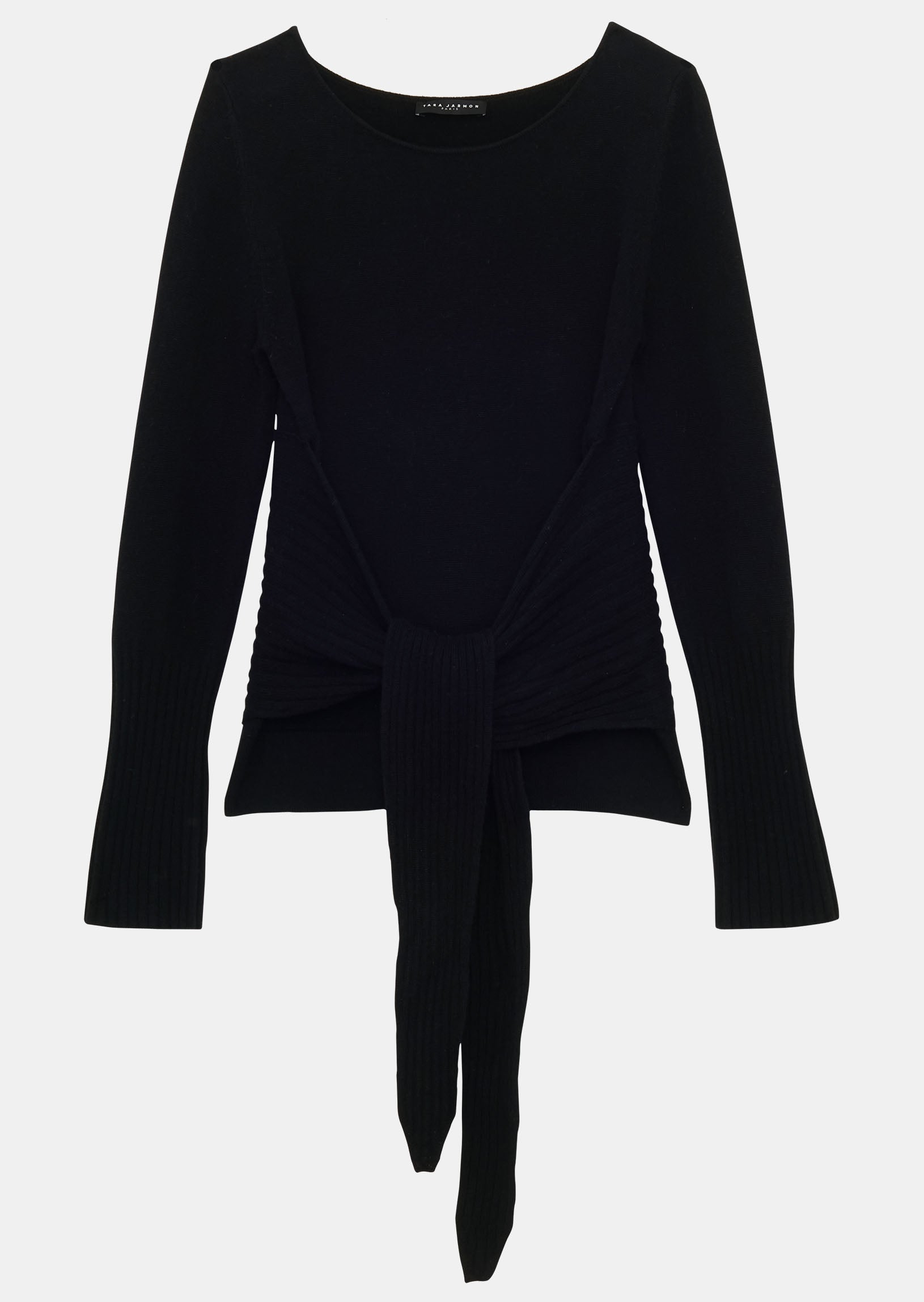 Pull Polydore noir en laine mérinos Faume - seconde main