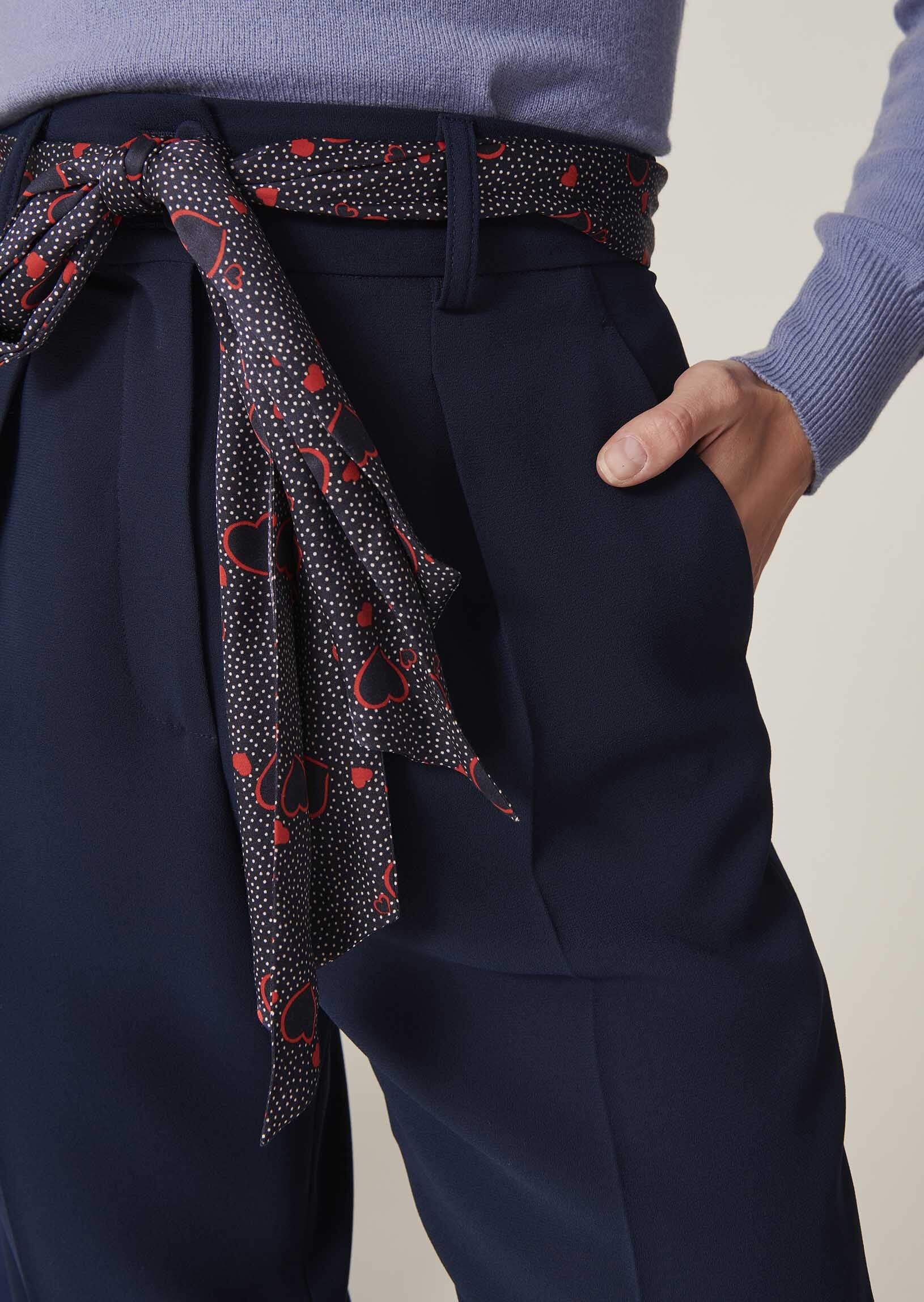 Pantalon Paga bleu nuit en crêpe Faume - seconde main