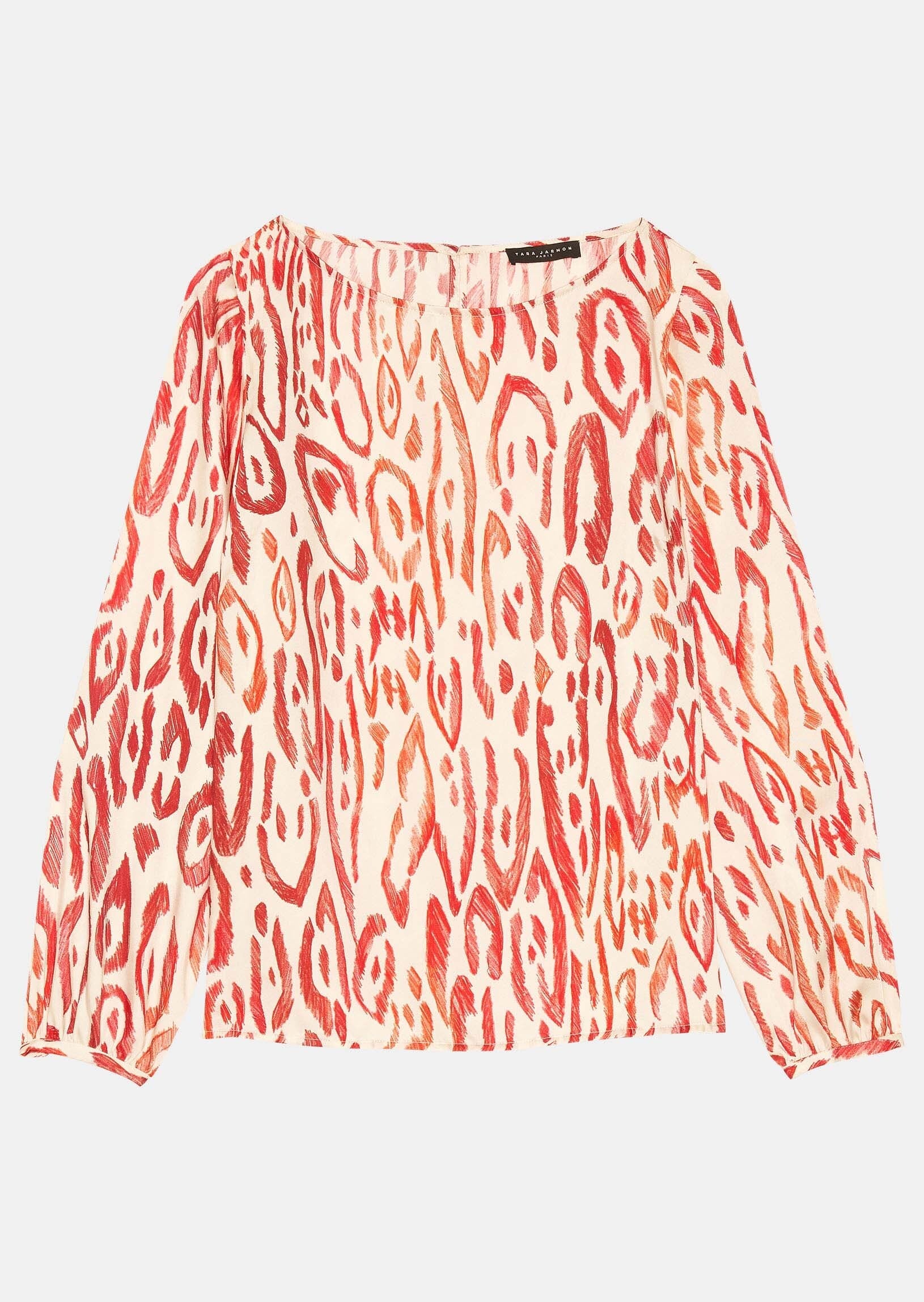 Blouse Tabeca écrue imprimé graphique léopard Faume - seconde main