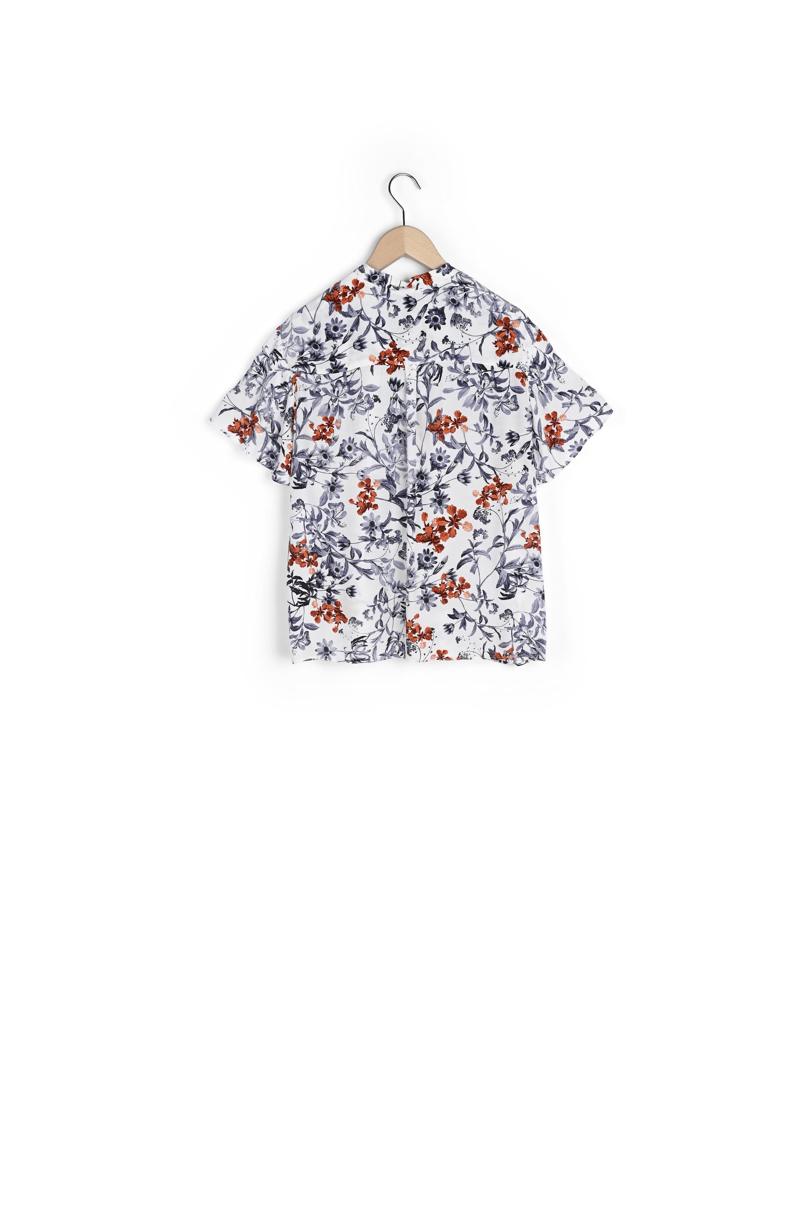 Chemise écrue Tella à col cravate imprimé fleurs japonaises Faume - seconde main