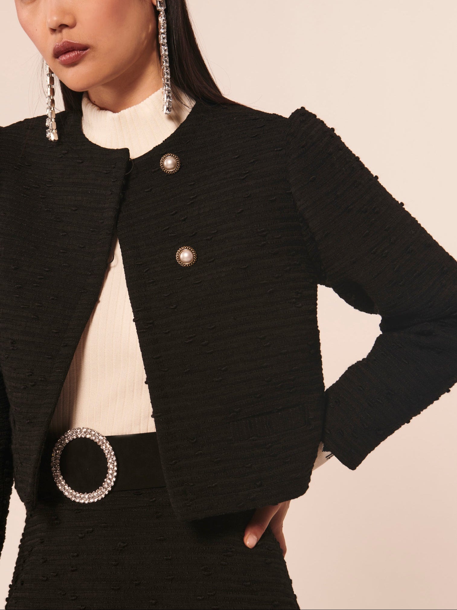 Veste Valda noire en tweed Faume - seconde main