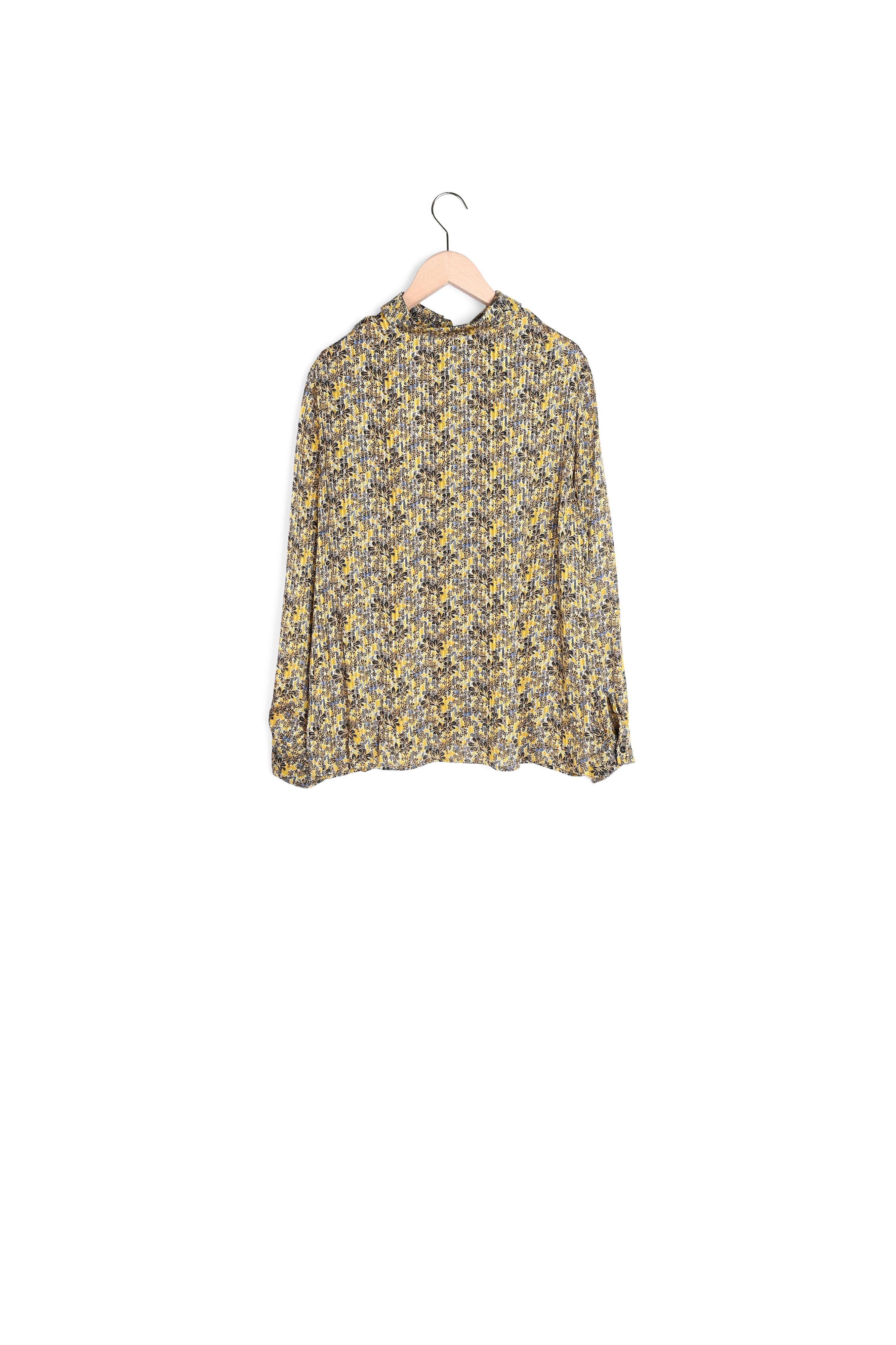 Chemise Tarot en viscose lurex imprimé jardin d'hiver mordorée Faume - seconde main