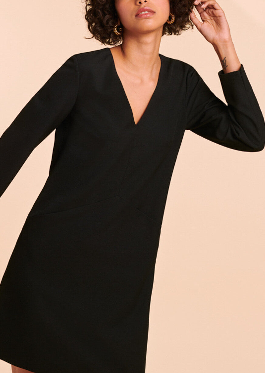 Robe Ruth noire en toile gabardine Faume - seconde main