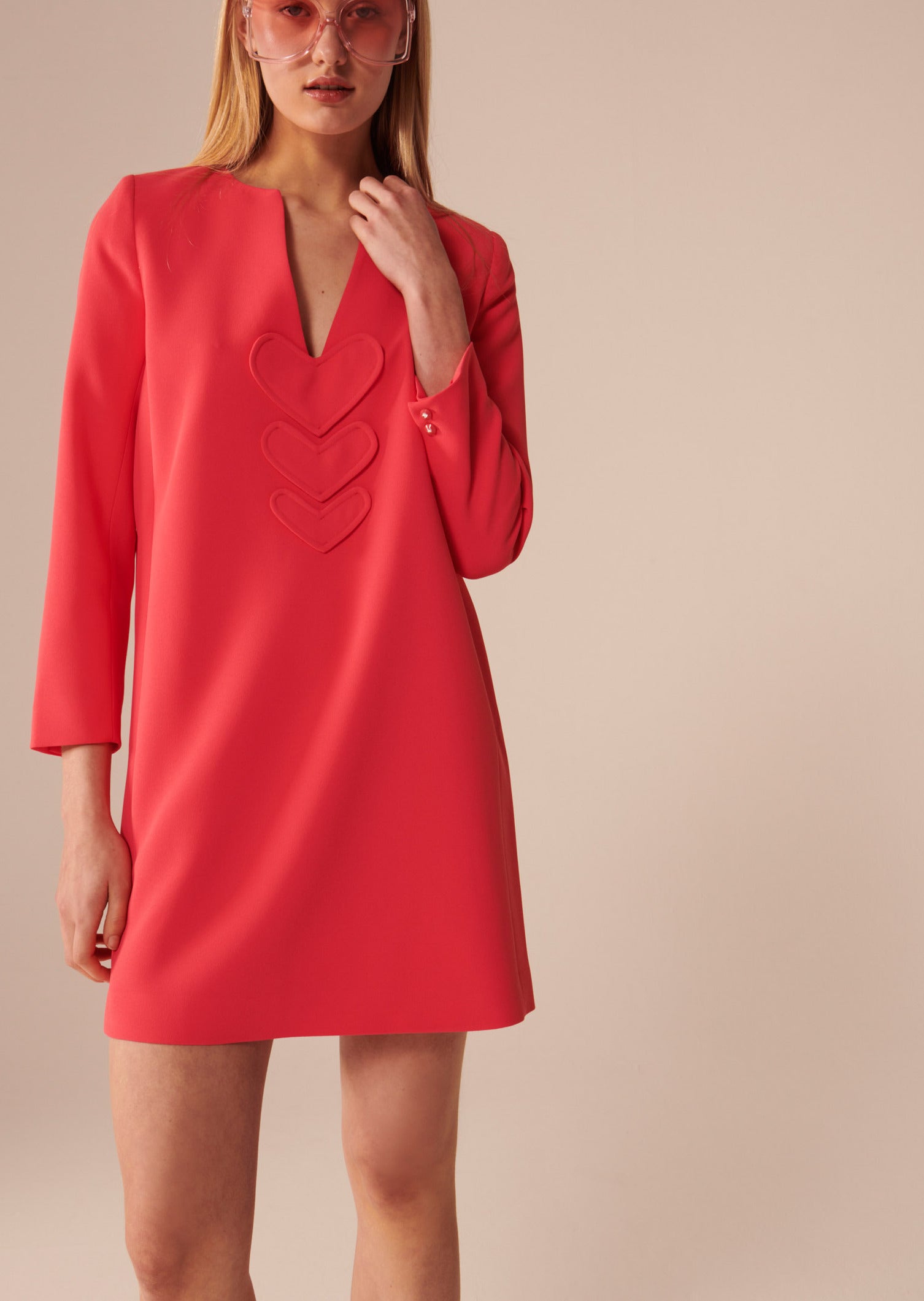 Robe Rhea rose en crêpe Faume - seconde main