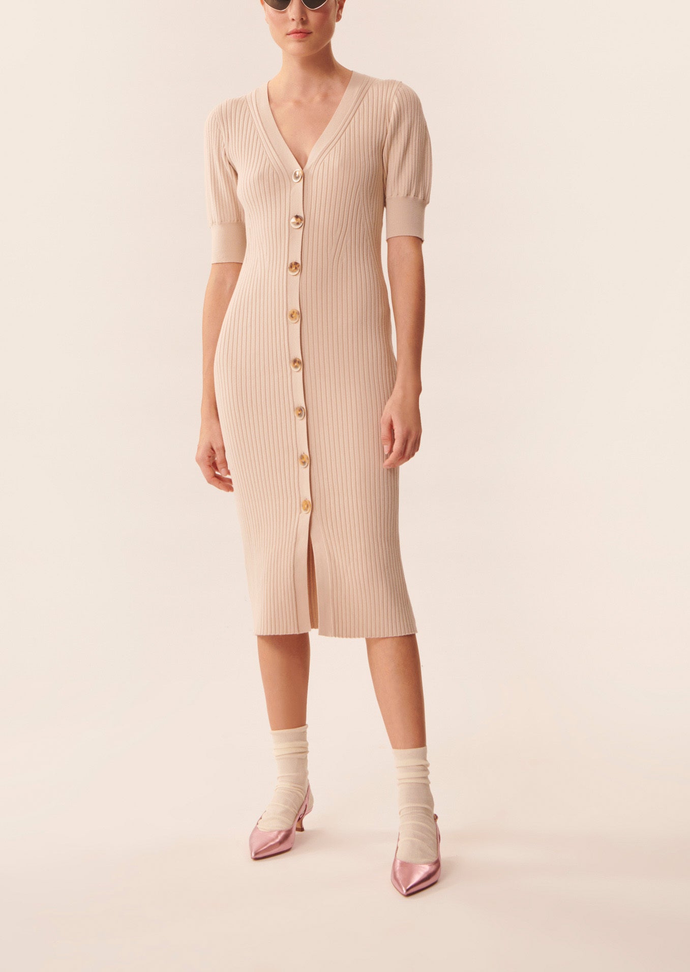 Robe Raphaelle beige en coton extrafin Faume - seconde main