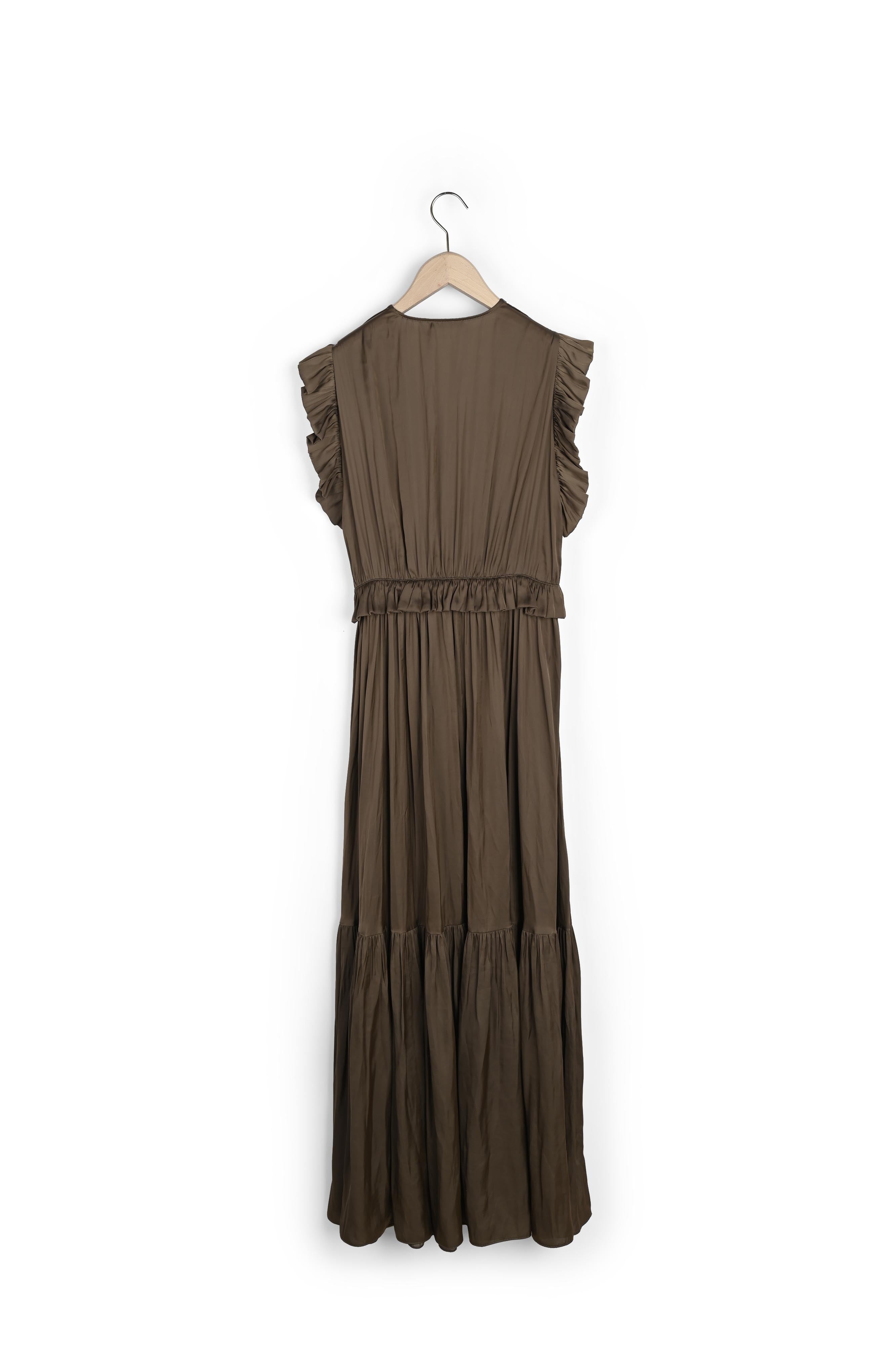 Robe Romi kaki en satin crinkle Faume - seconde main