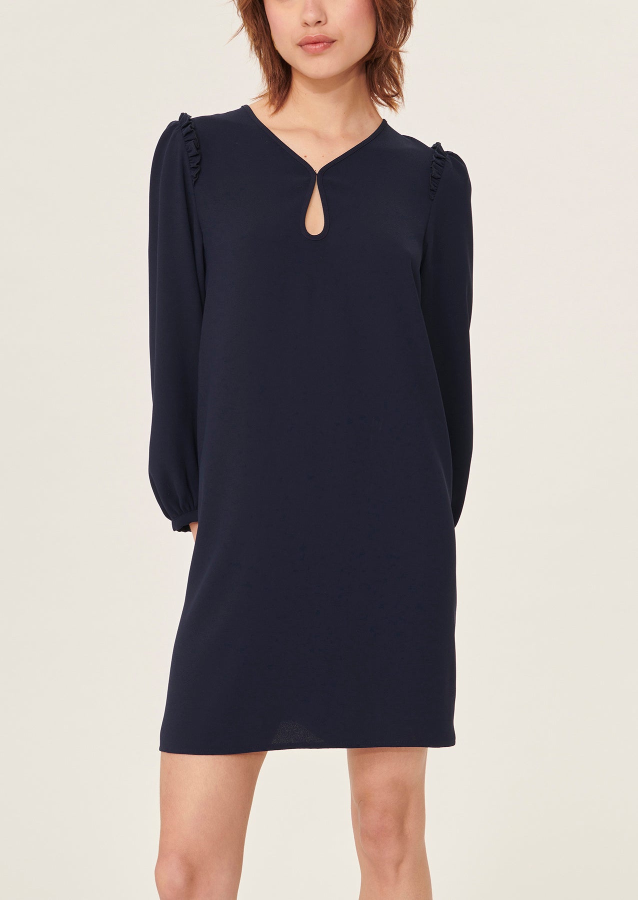 Robe Ruffa bleu nuit en crêpe Faume - seconde main