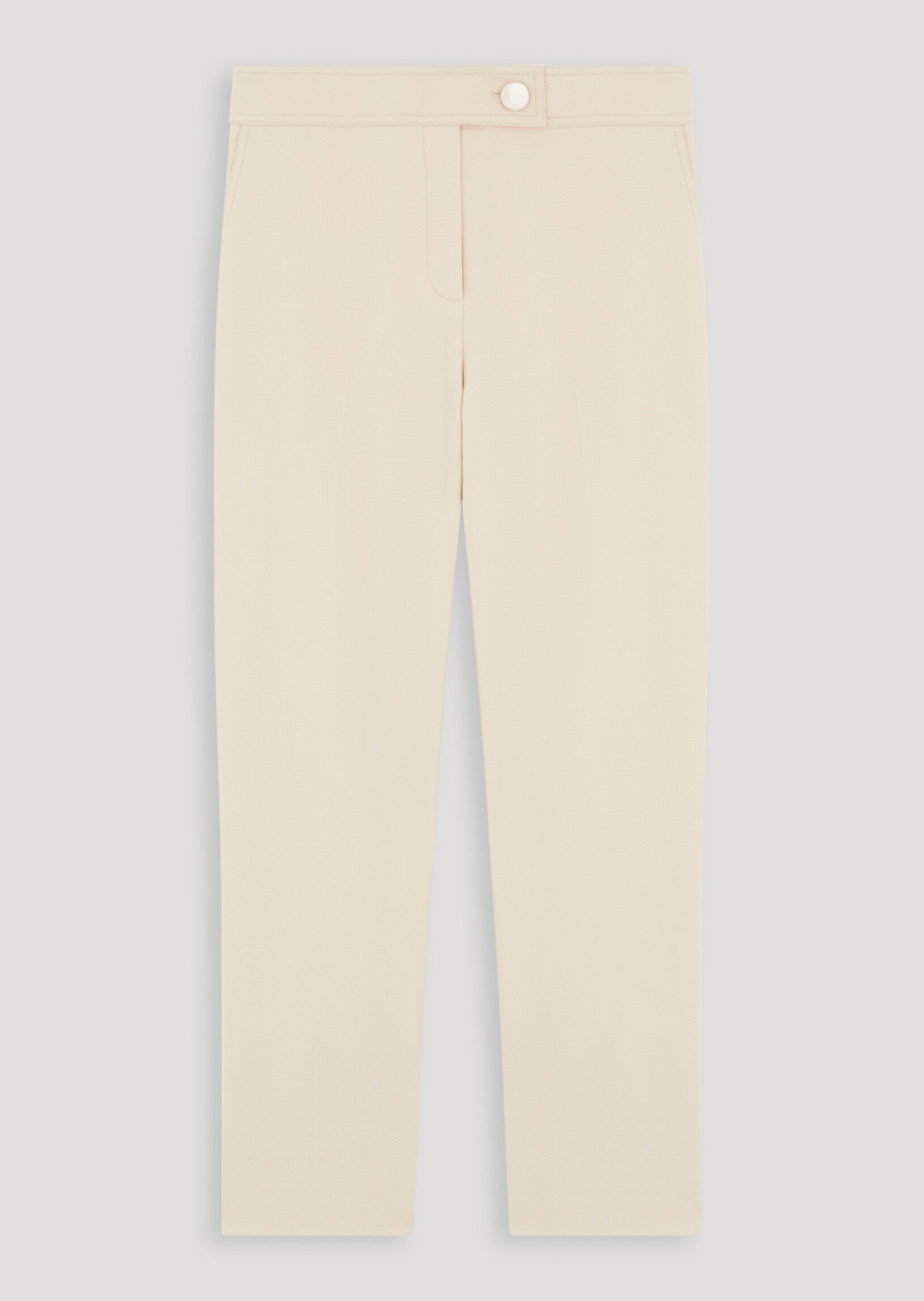 Pantalon droit beige en coton piqué Faume - seconde main