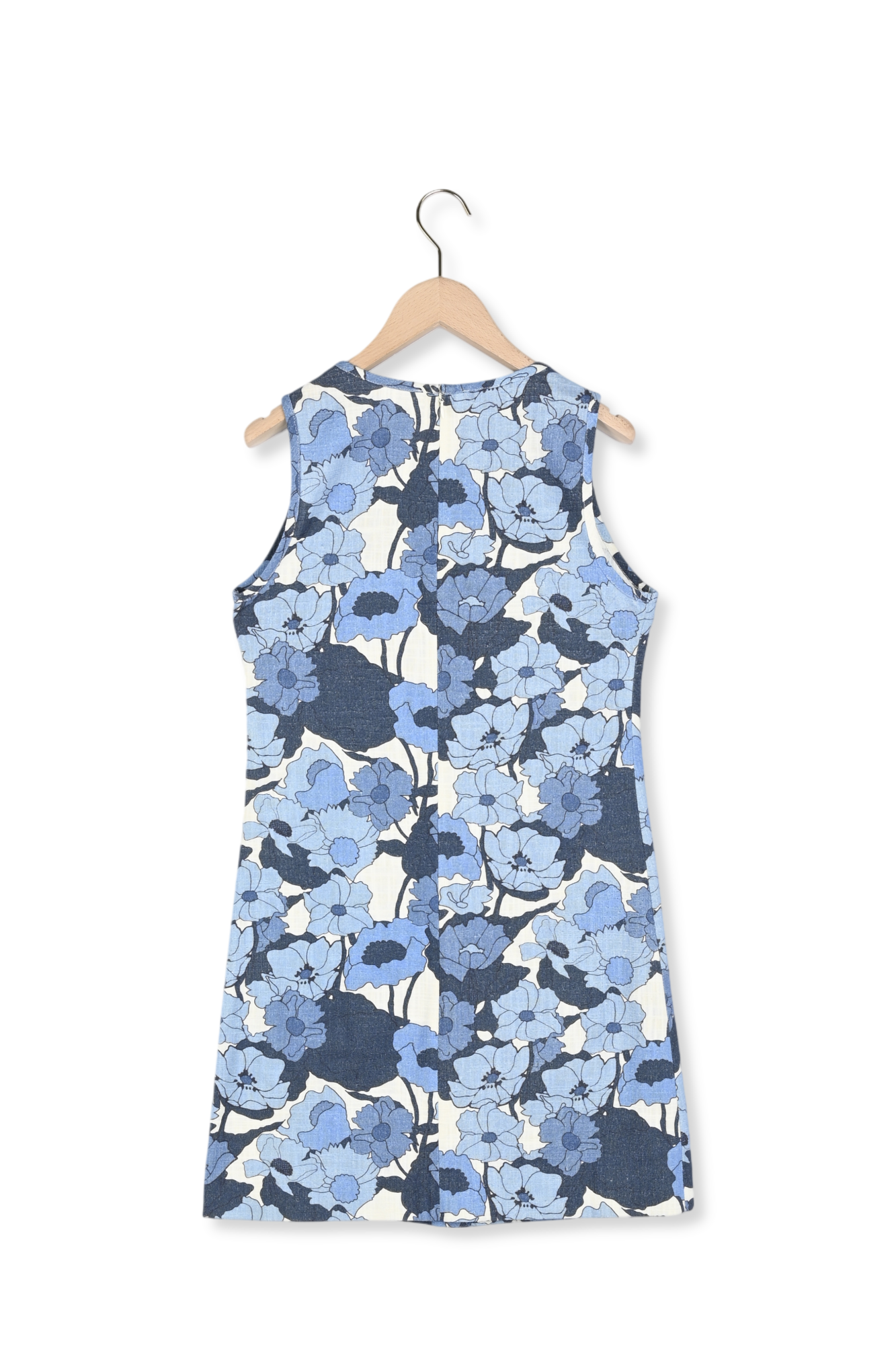 Robe Raija bleue imprimé fleurs 70's en coton Faume - seconde main