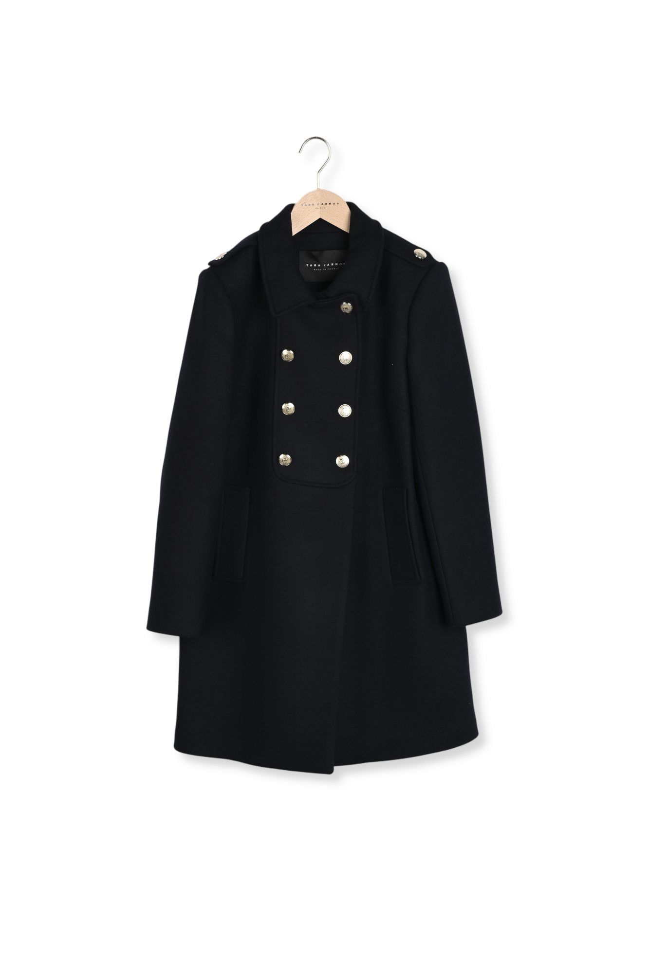 Manteau Mure bleu nocturne en drap de laine Faume - seconde main