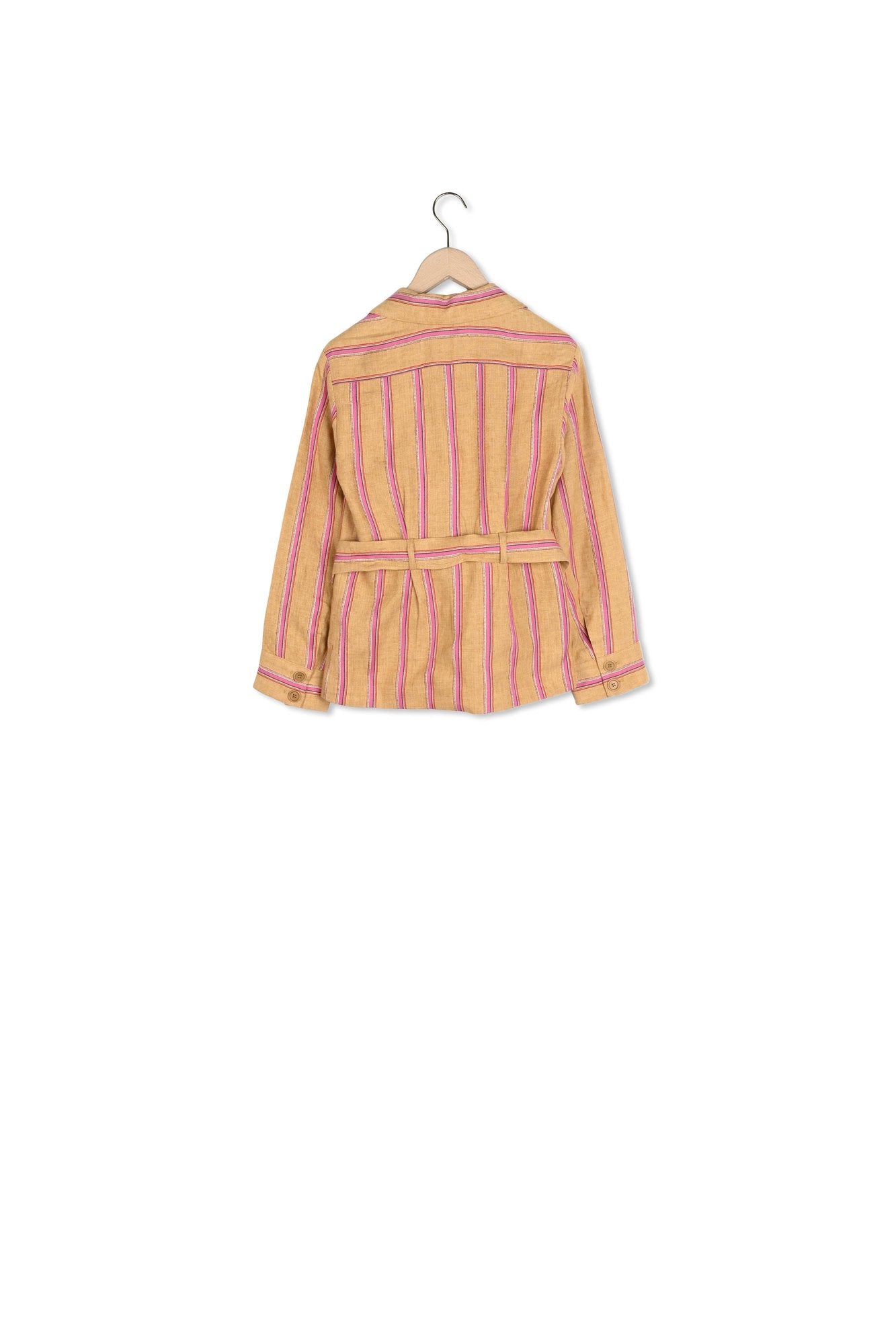 Veste en lin à rayures roses Faume - seconde main