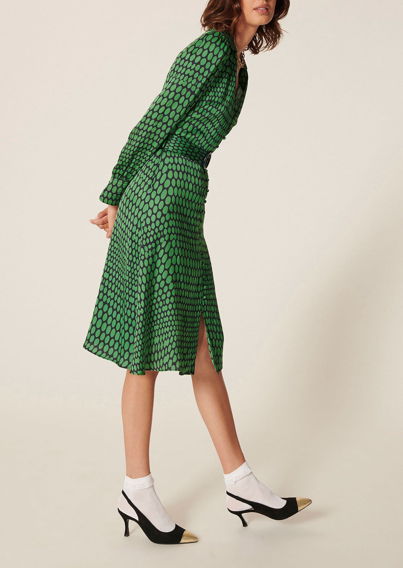 Robe Rumi verte imprimé pois Faume - seconde main