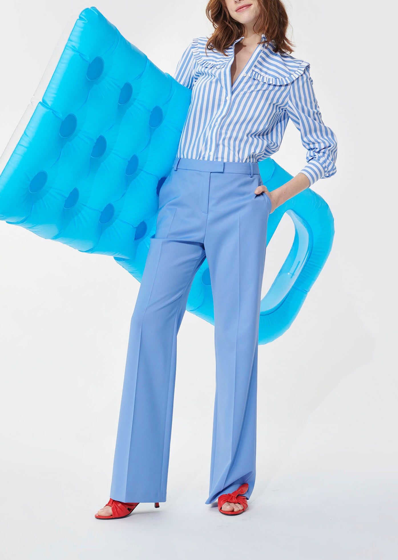 Pantalon Patti bleu tendre en laine froide Faume - seconde main