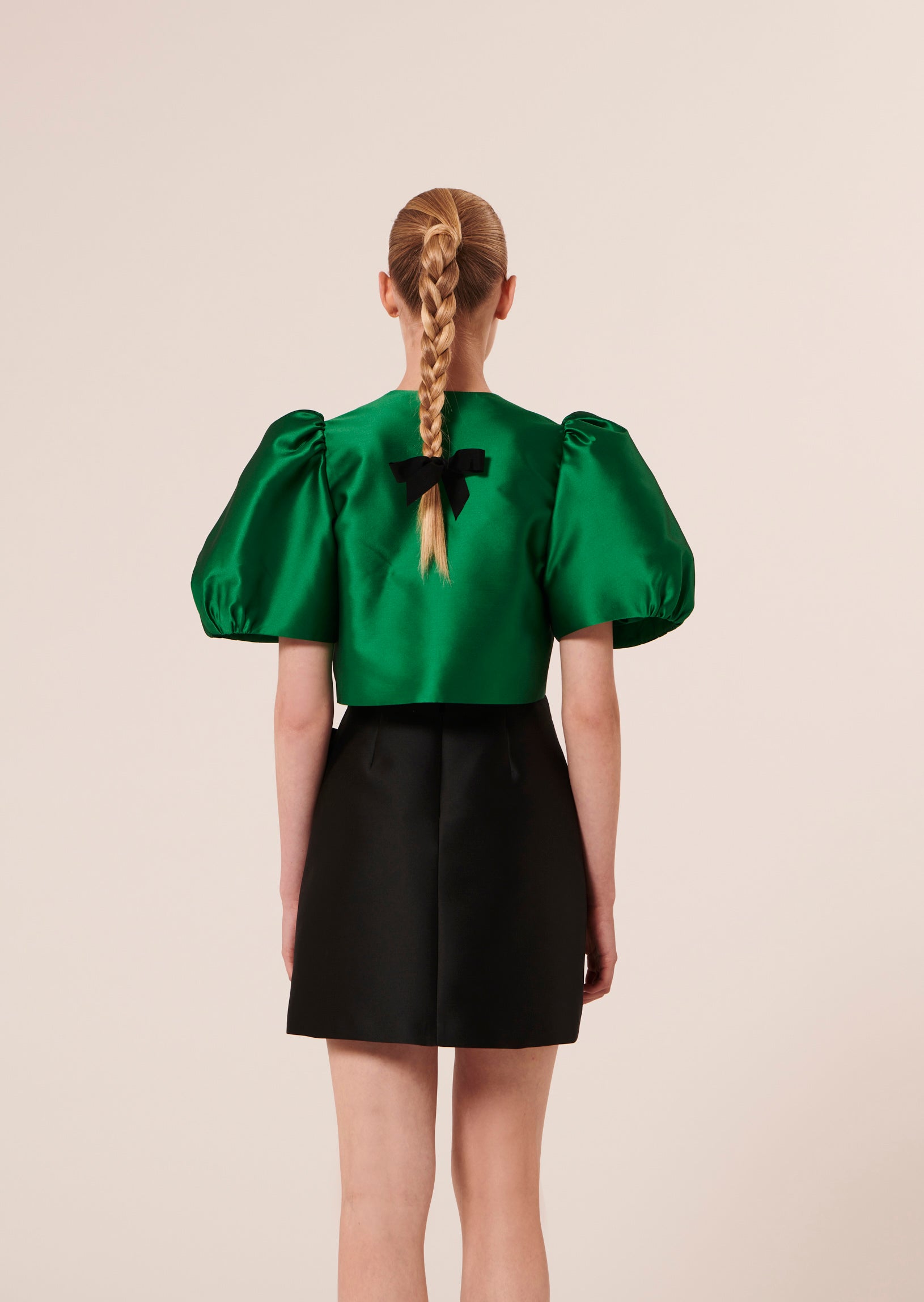 Veste Valentine verte en satin Faume - seconde main