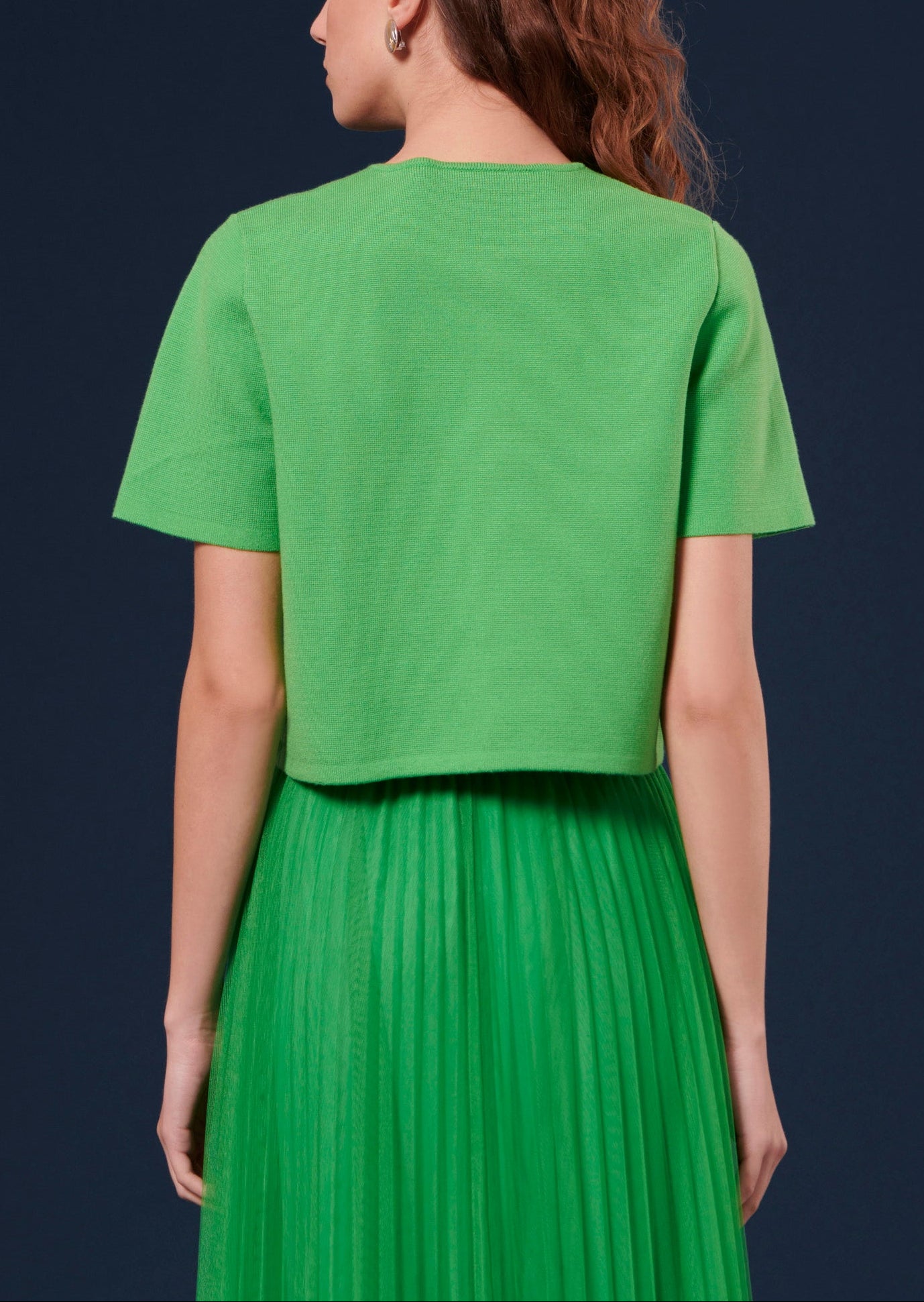 Gilet Glitter vert en maille compacte Faume - seconde main