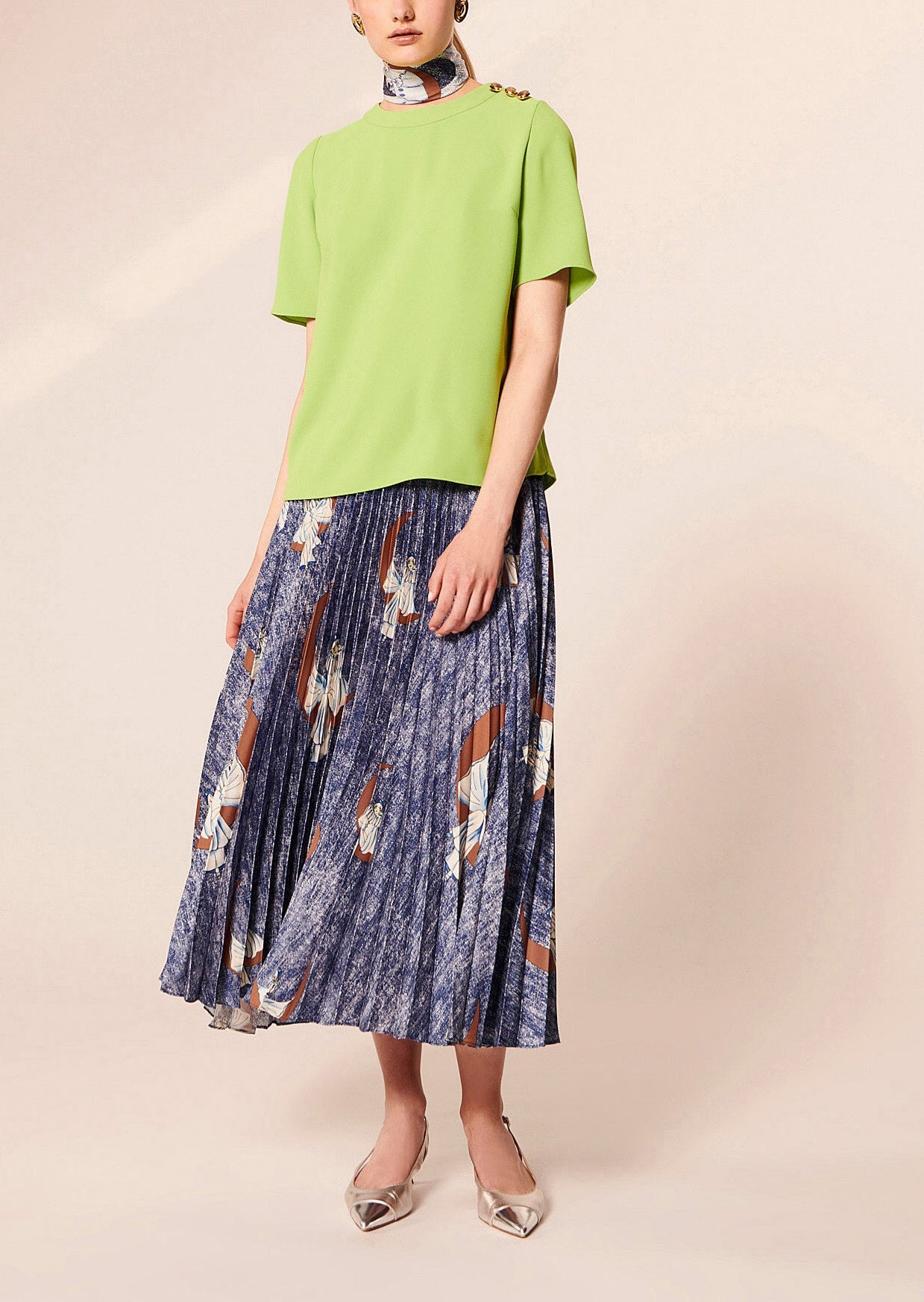 Top Tasha vert en crêpe Faume - seconde main